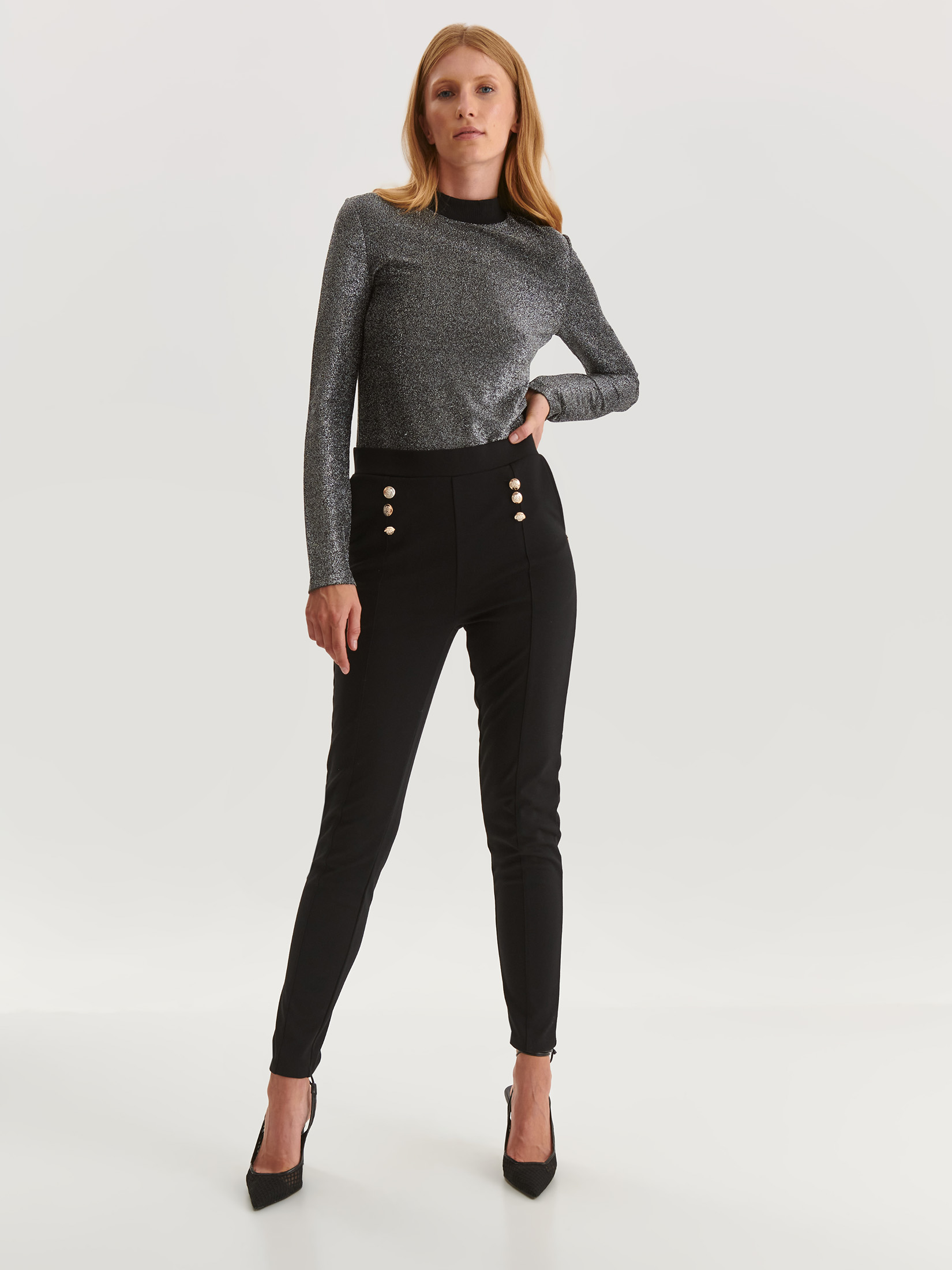 Bluza damska z błyszczącego materiału