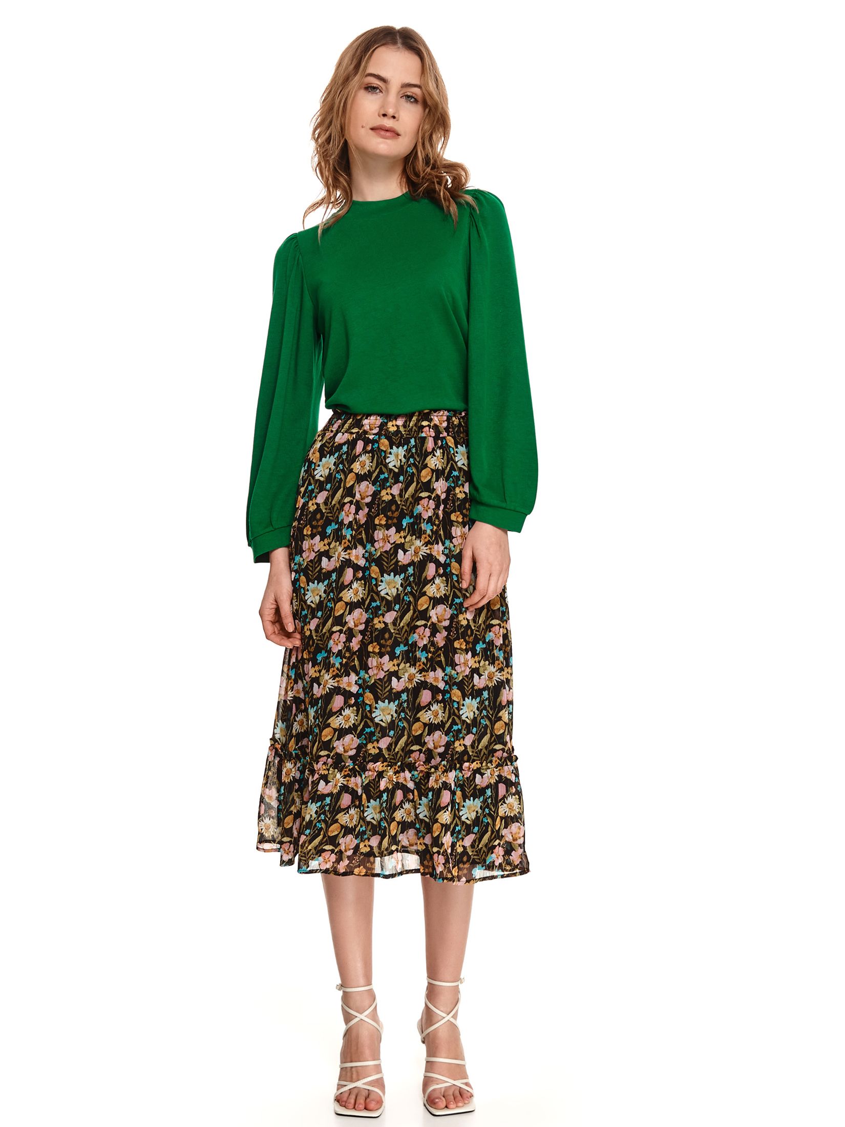 Bluza nierozpinana z bufiastymi rękawami