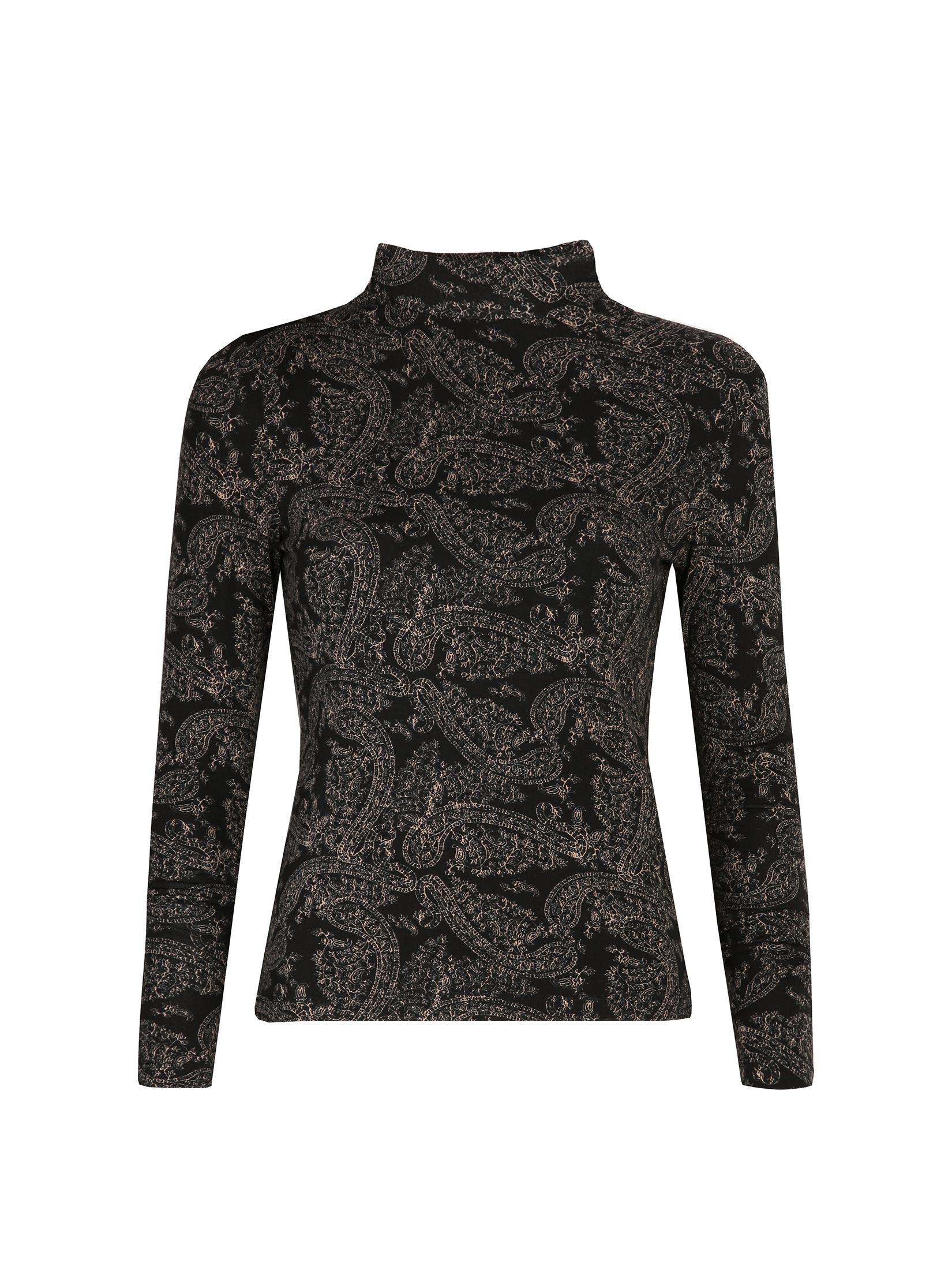 Obcisły golf damski z drobnym wzorem