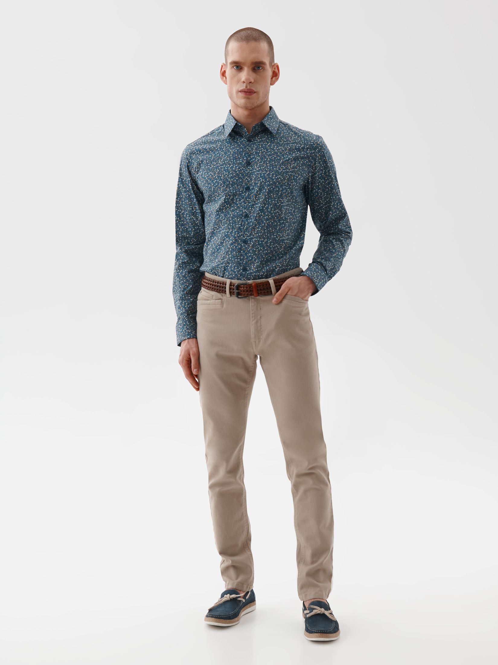 Koszula taliowana wzorzysta