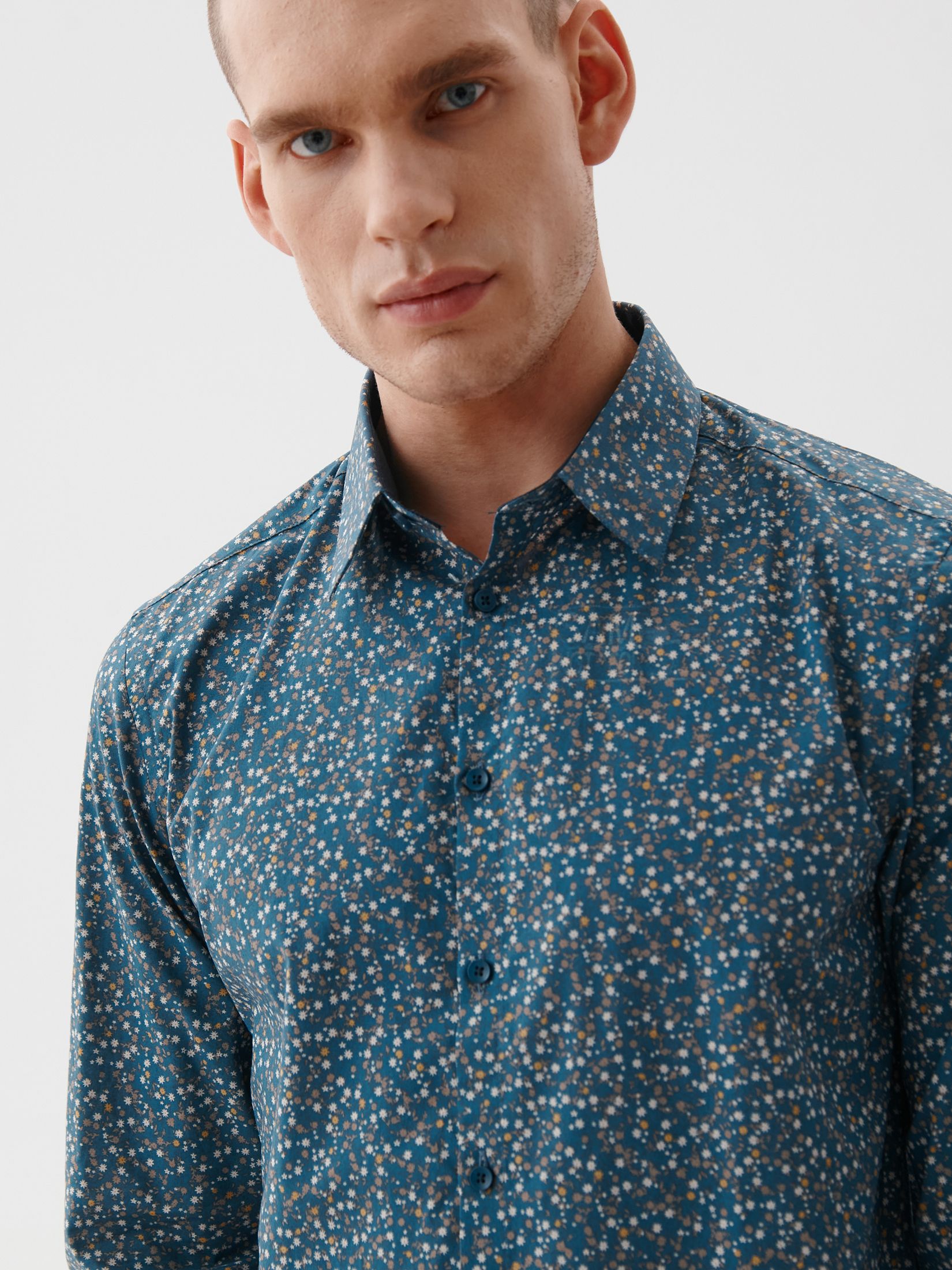 Koszula taliowana wzorzysta