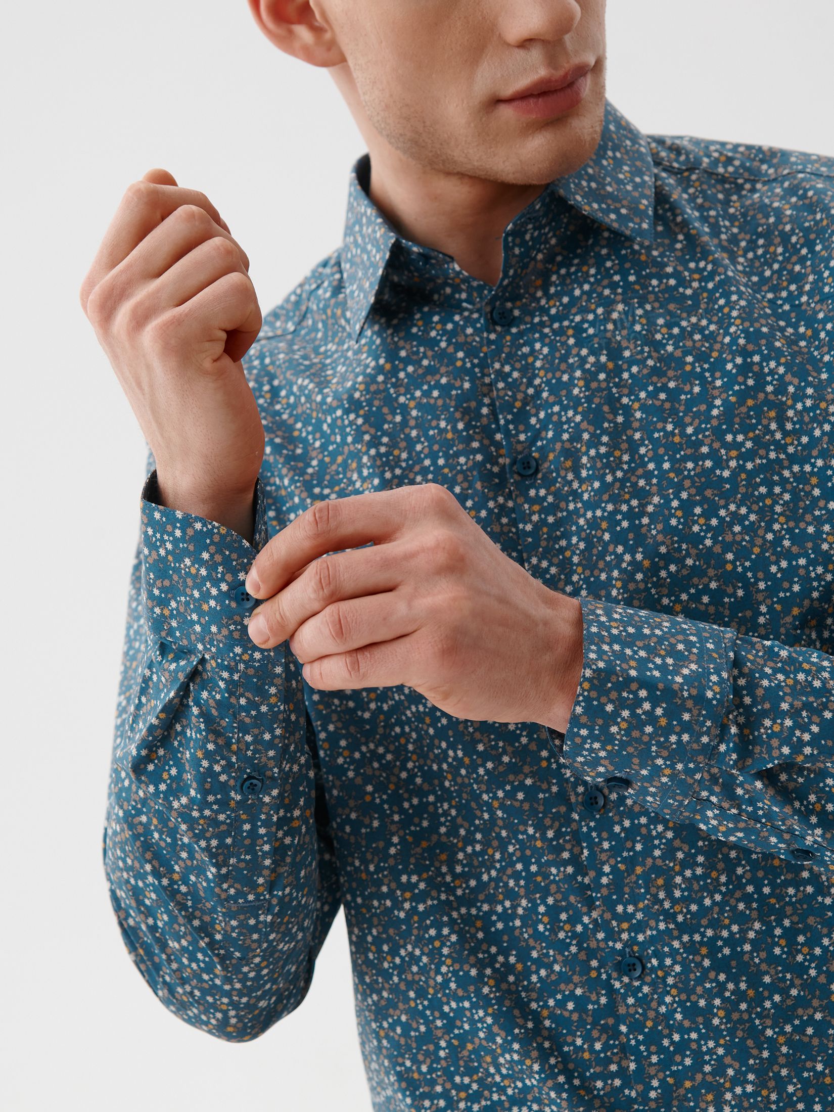 Koszula taliowana wzorzysta