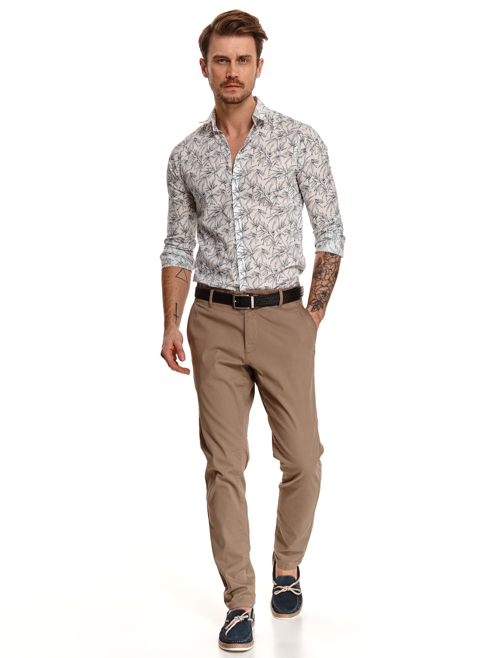 Koszula z roślinnym nadrukiem, slim fit