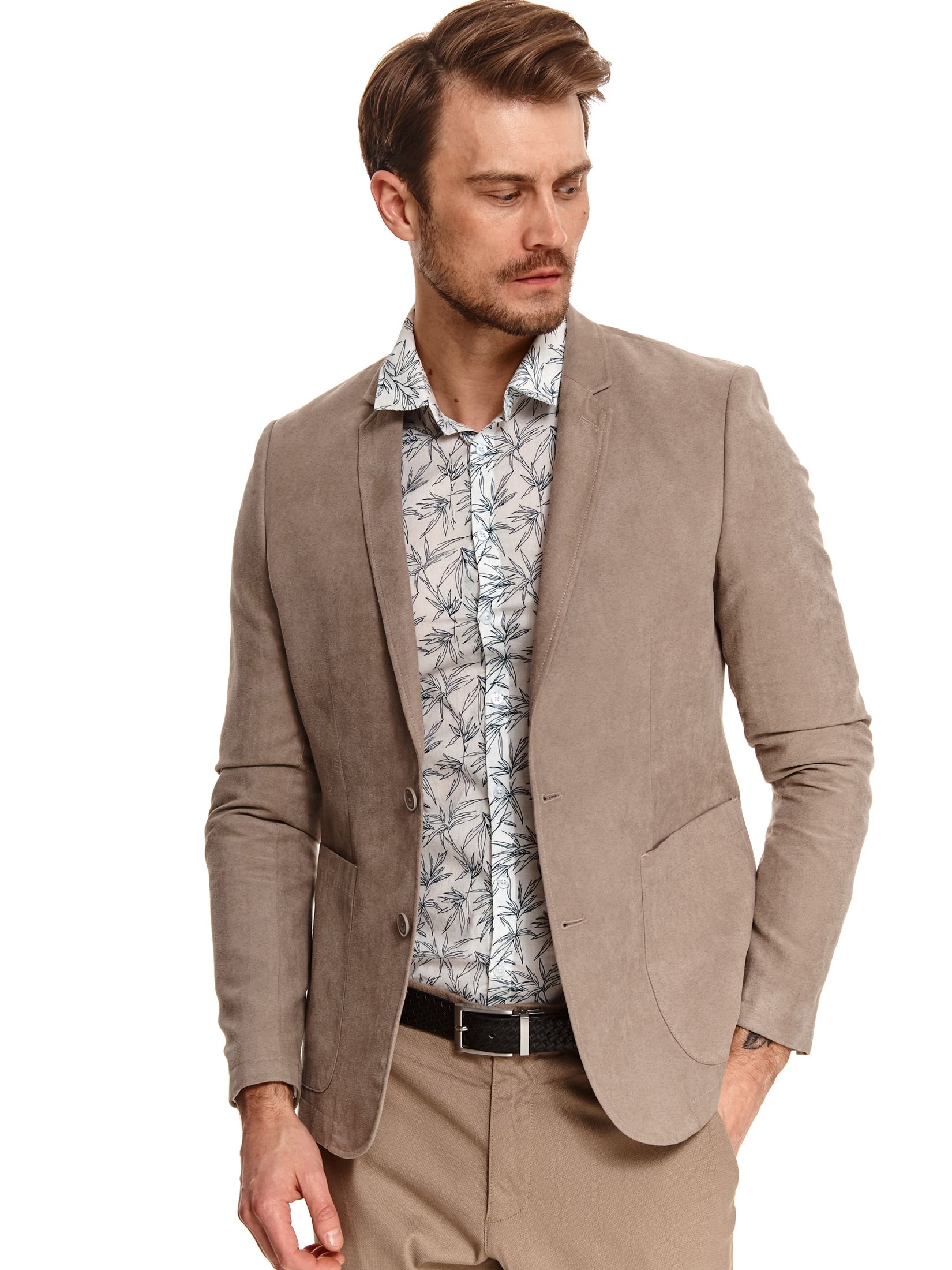 Koszula z roślinnym nadrukiem, slim fit