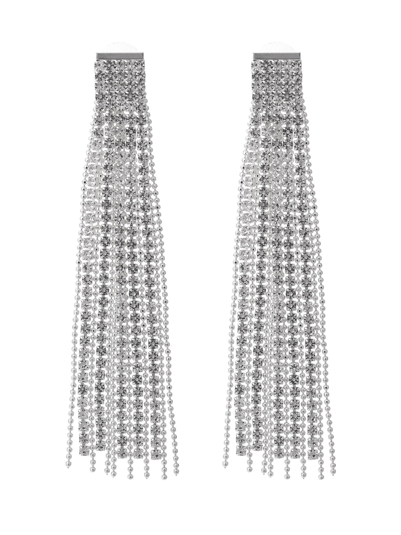 Długie wiszące kolczyki z kryształkami