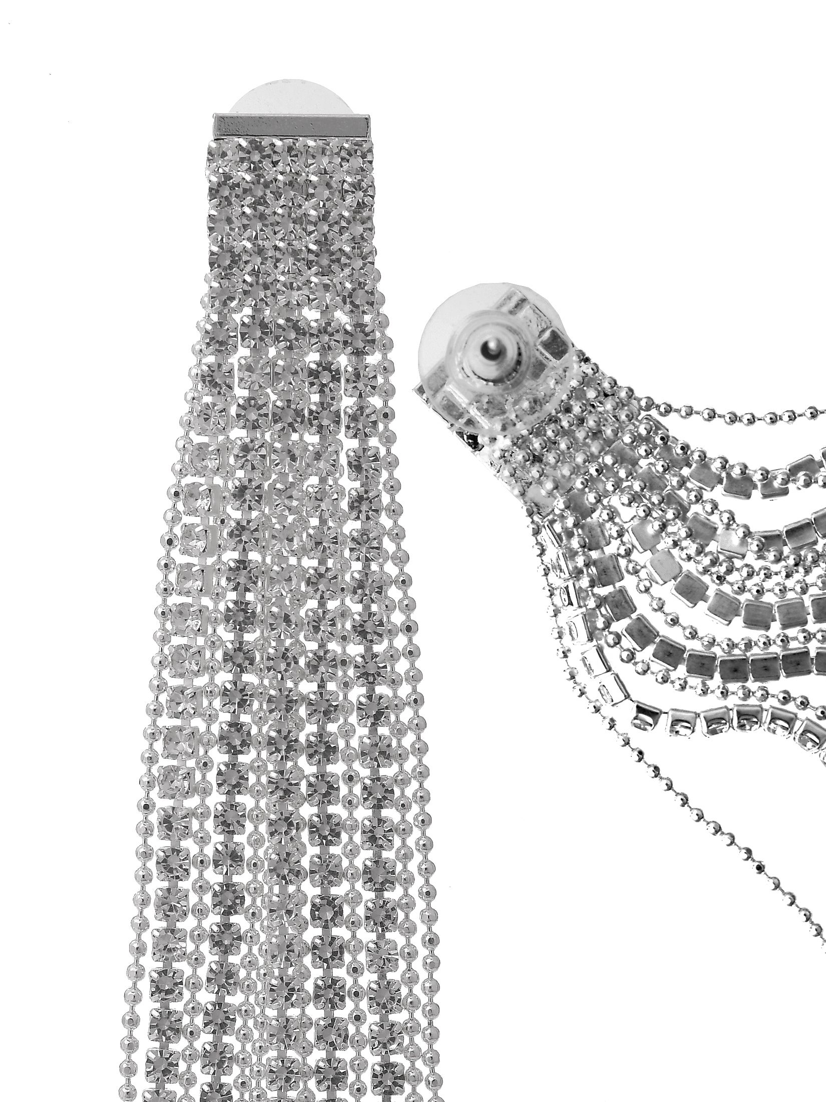 Długie wiszące kolczyki z kryształkami