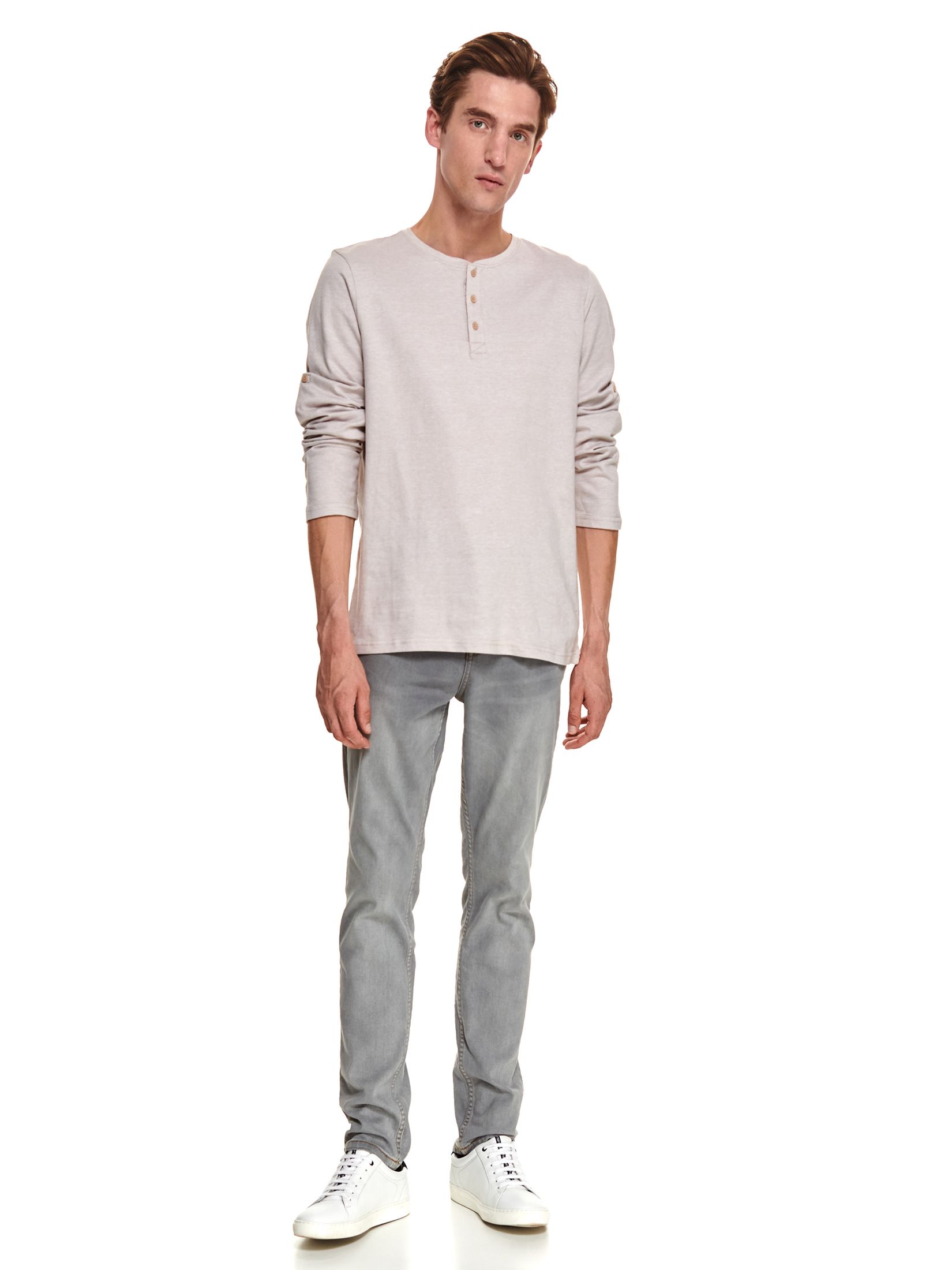 T-shirt z wywijanym rękawem