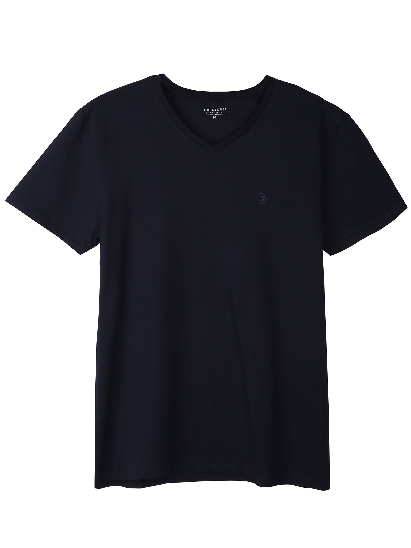 T-shirt męski w serek z elastycznej dzianiny