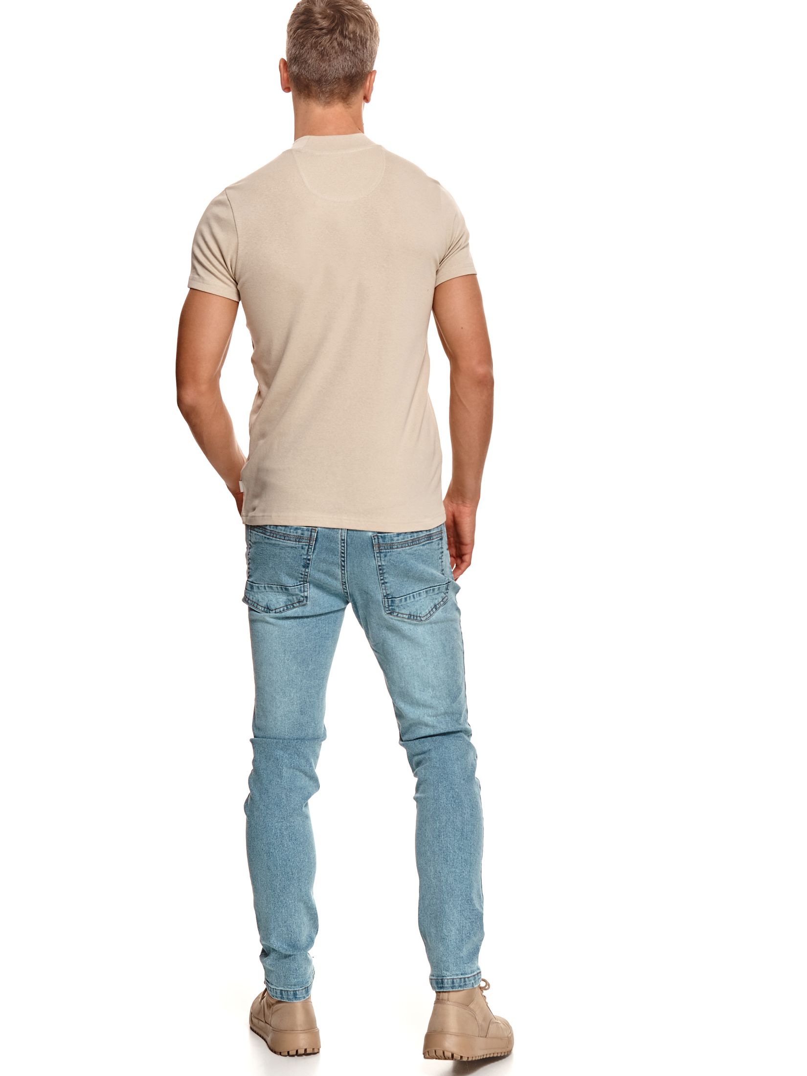 T-shirt półgolf z miękkiej dzianiny