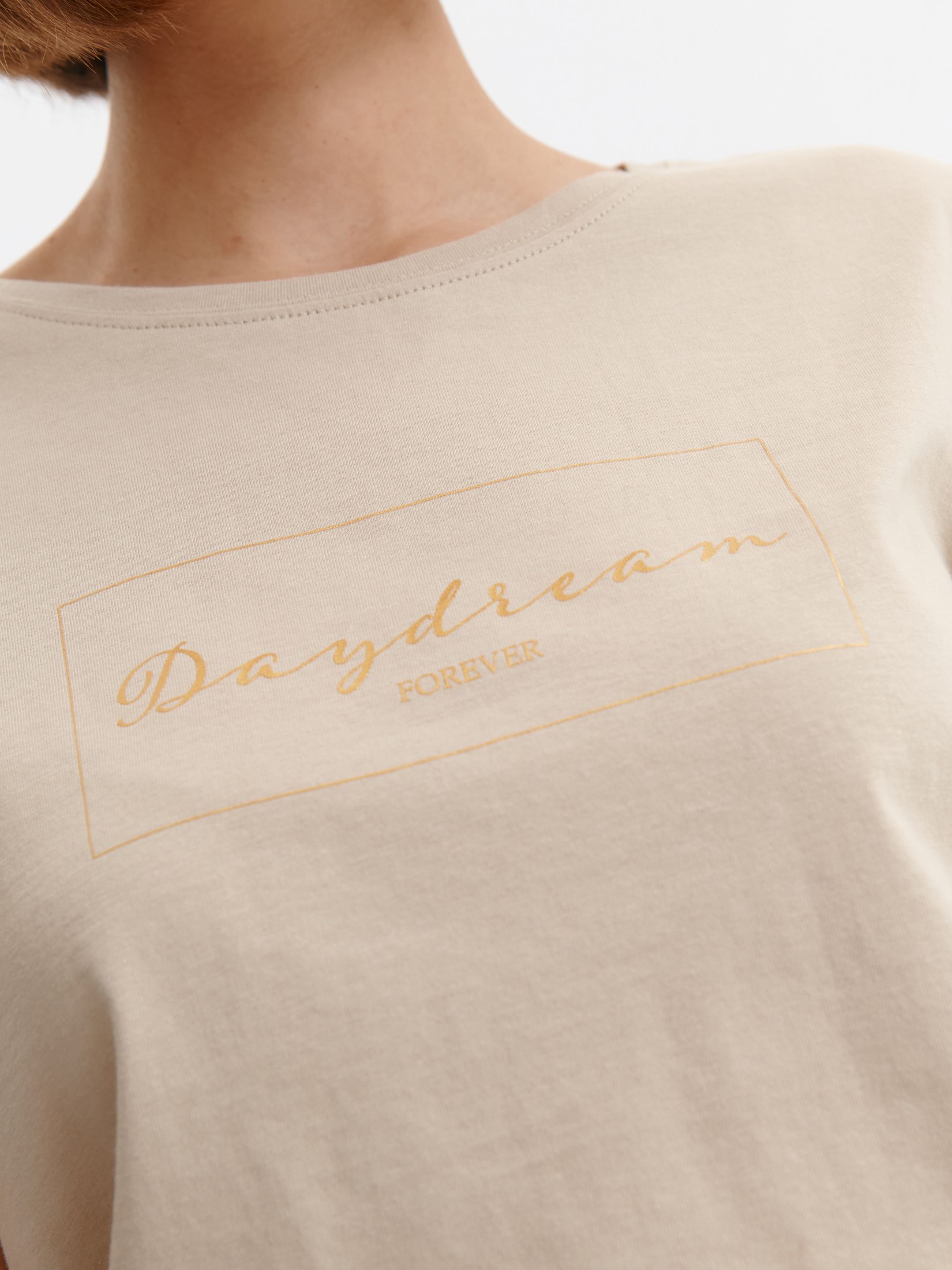 Bawełniany t-shirt damski z napisem