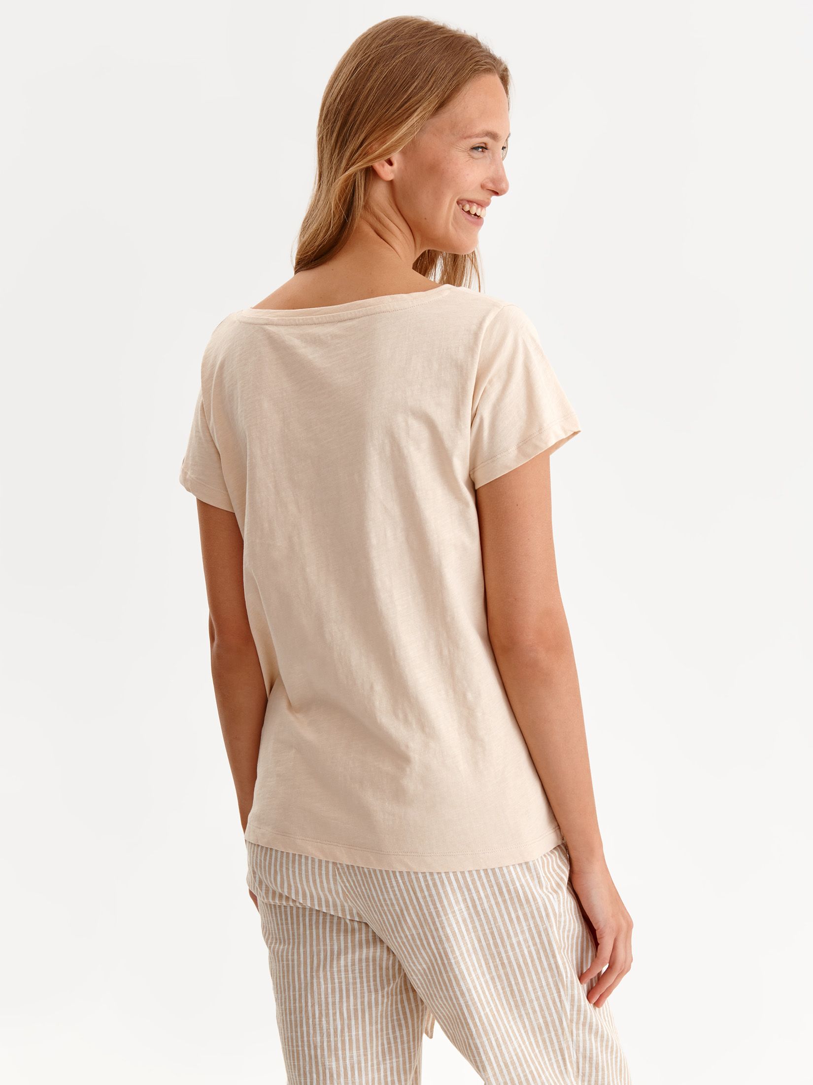 Bawełniany t-shirt krótki rękaw damski