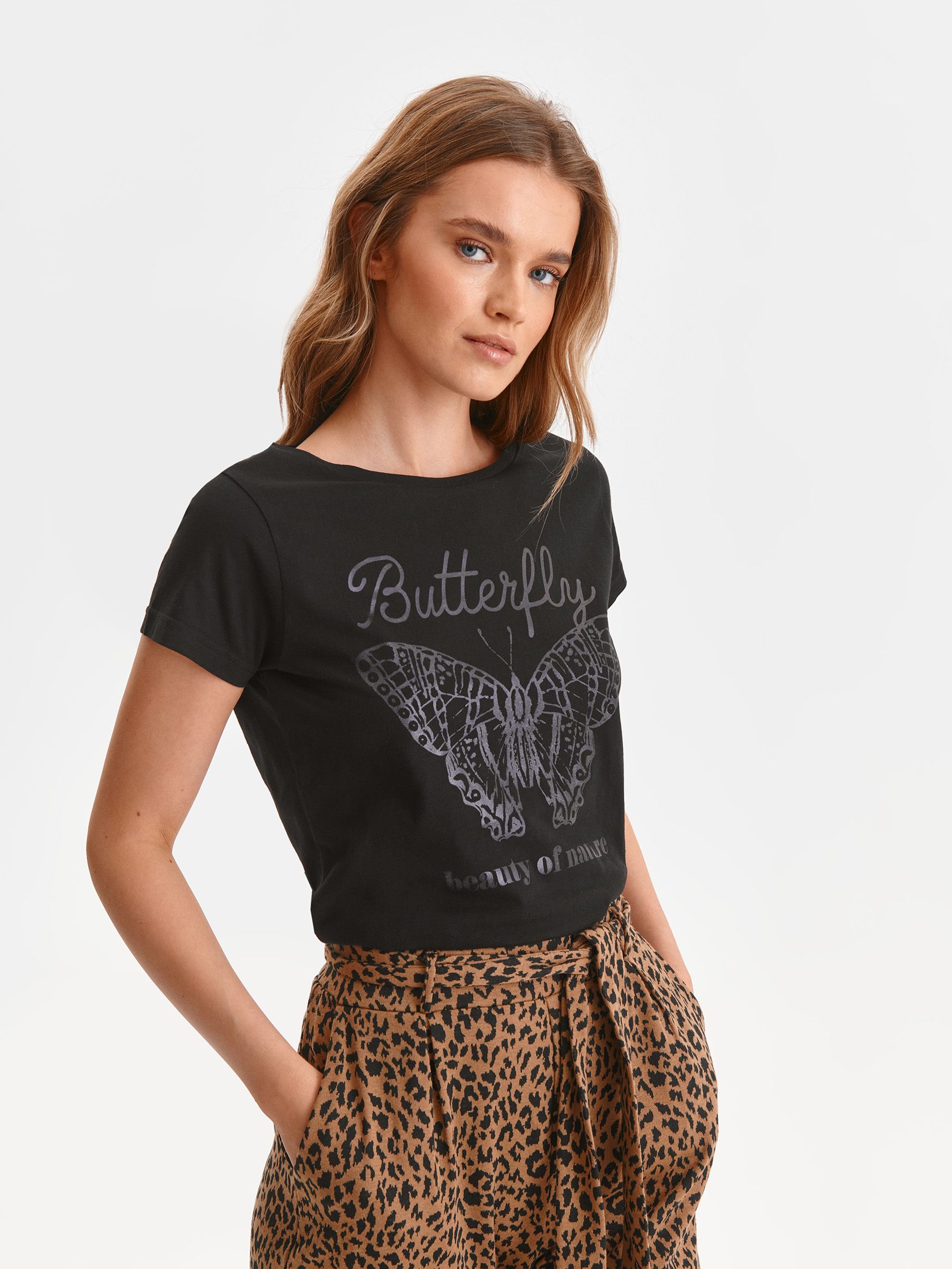 T-shirt krótki rękaw damski z nadrukiem