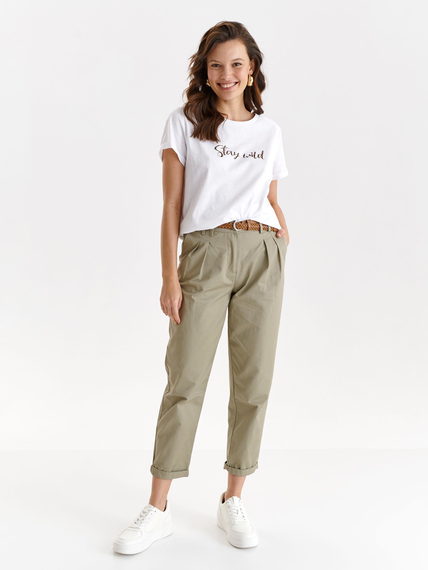 Bawełniany t-shirt z napisem