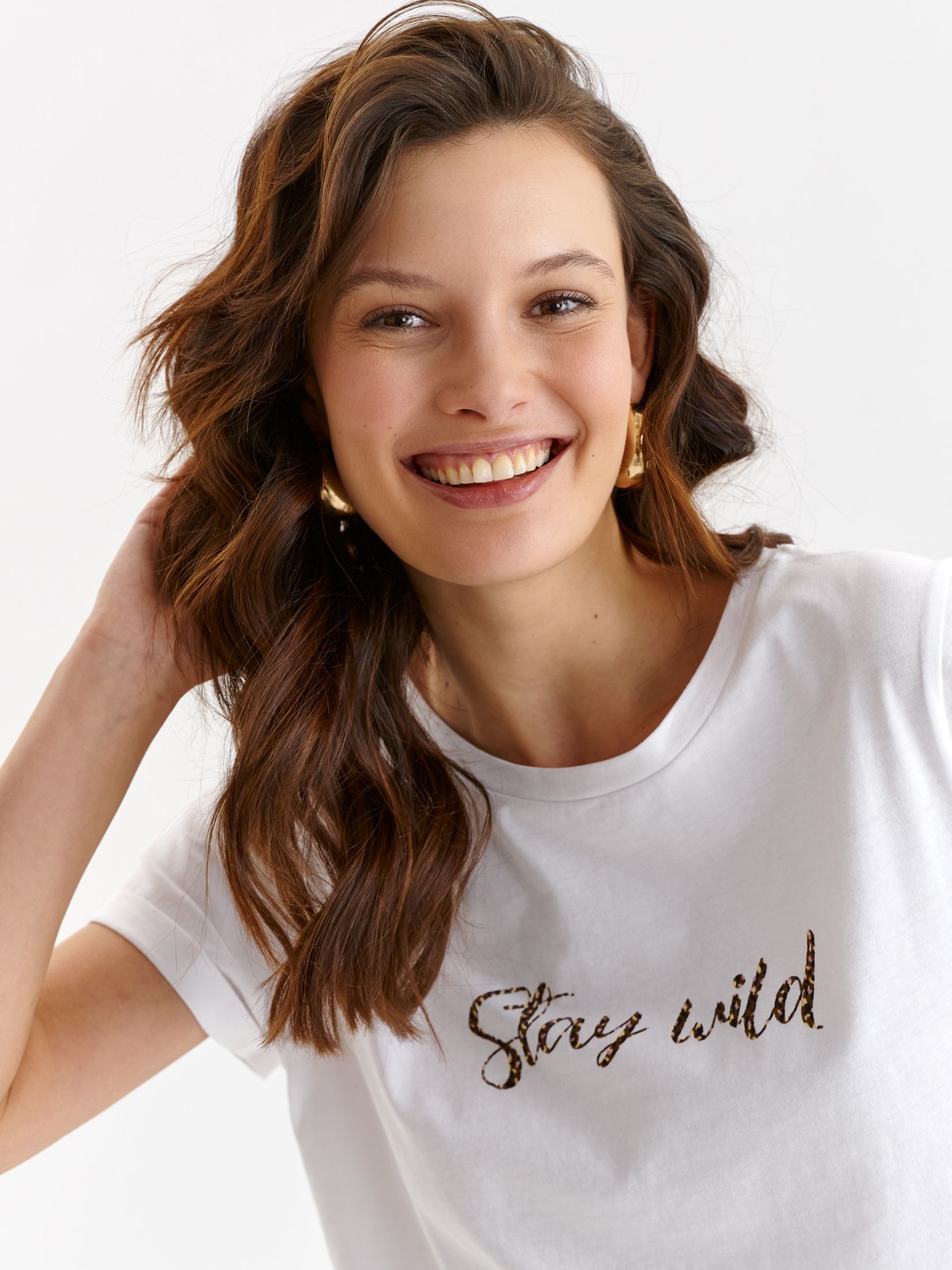 Bawełniany t-shirt z napisem