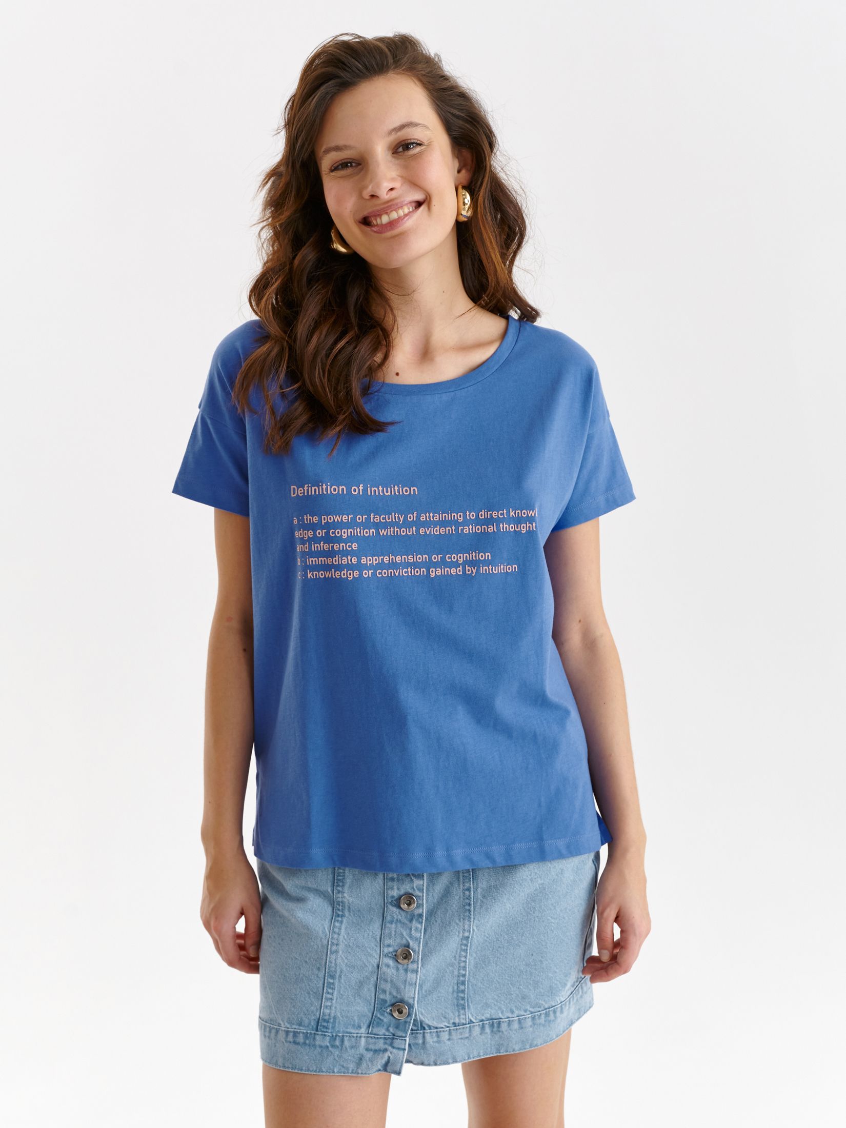 T-shirt oversize z nadrukiem