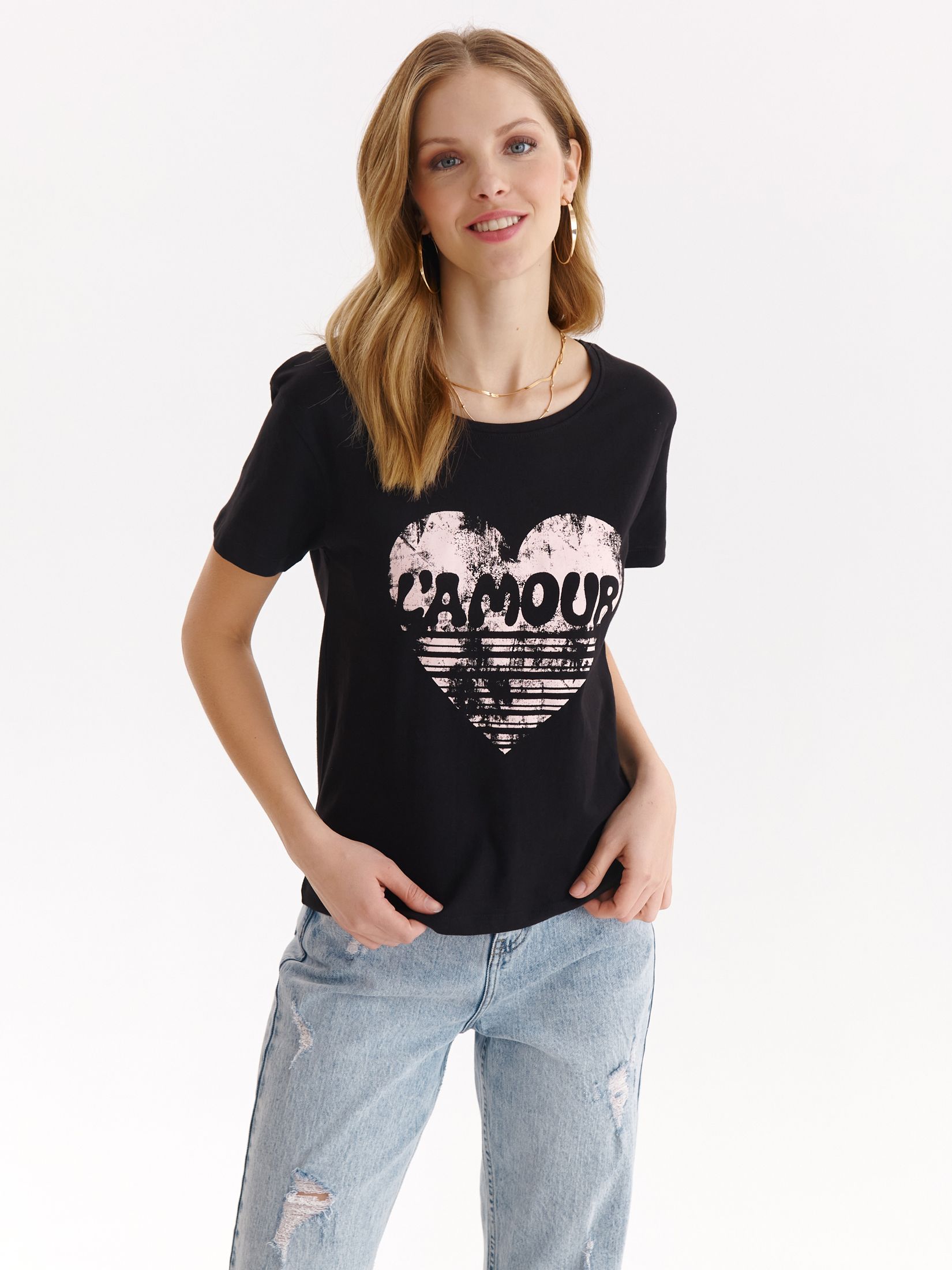 Bawełniany t-shirt damski z nadrukiem