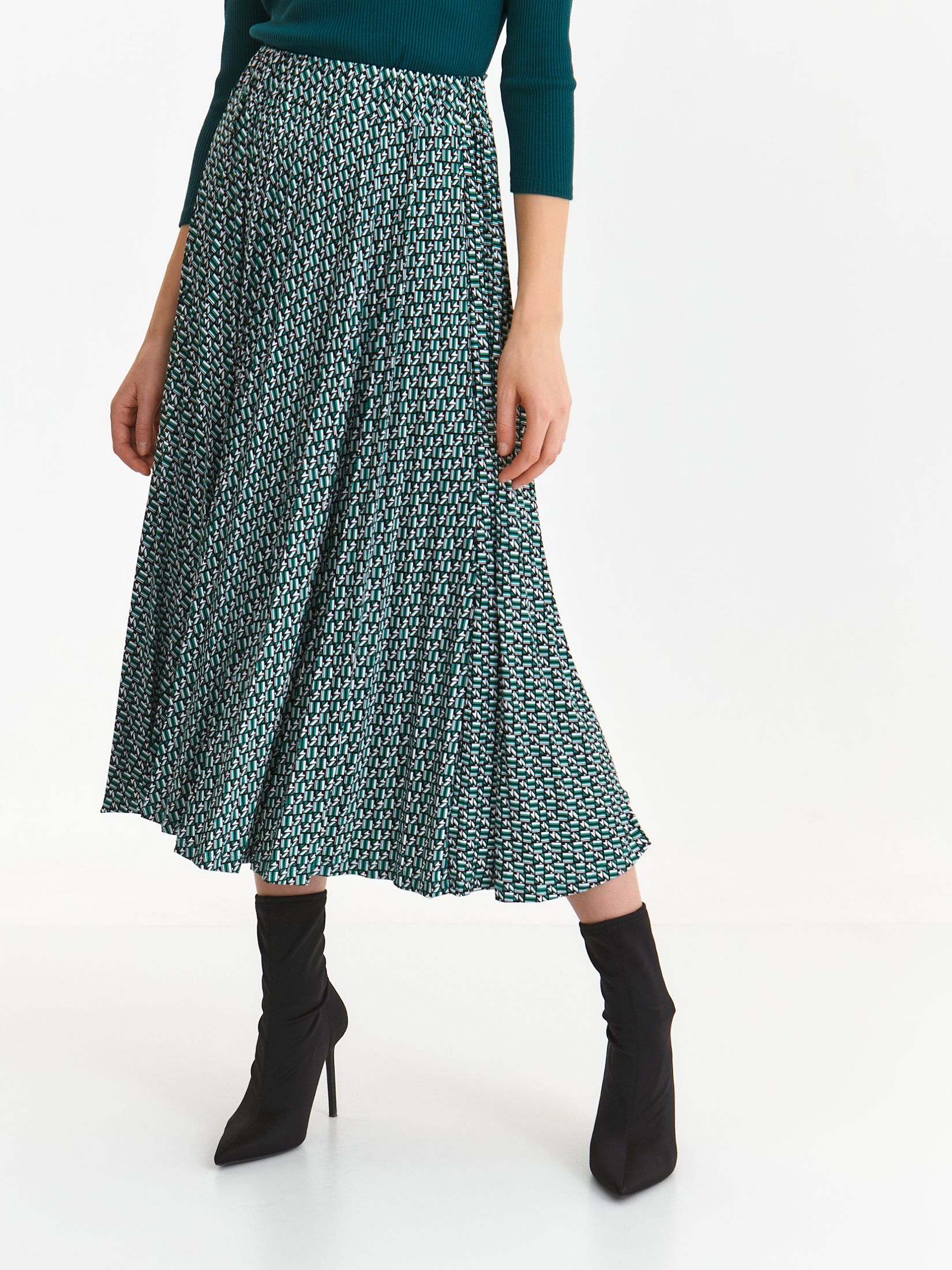 Plisowana spódnica w retro print
