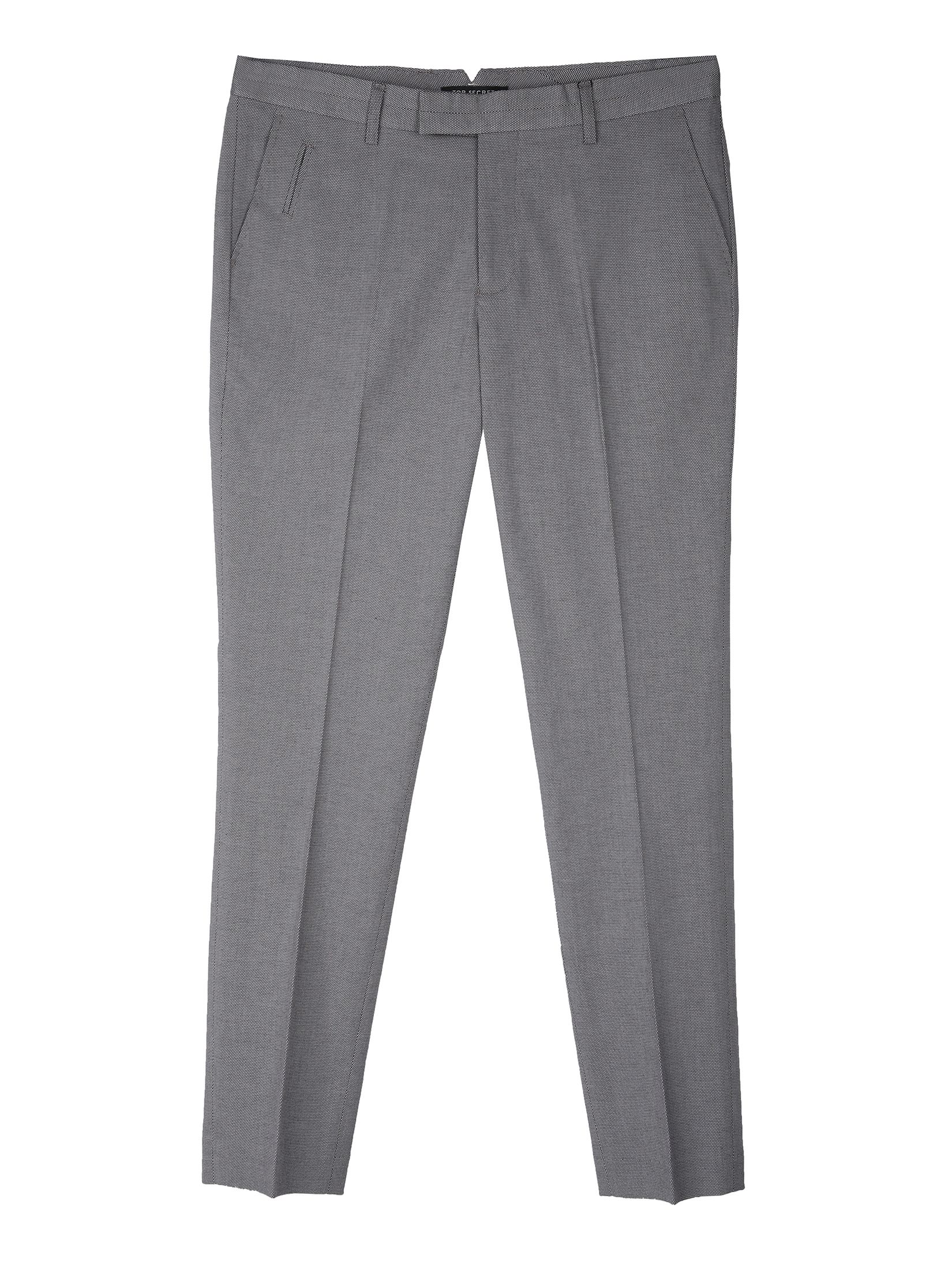 Spodnie męskie ze strukturalnej tkaniny o dopasowanym kroju