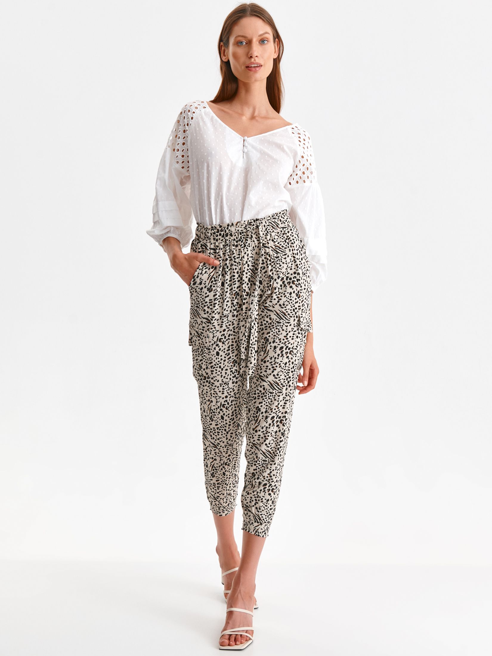 Printowane spodnie damskie typu joggers