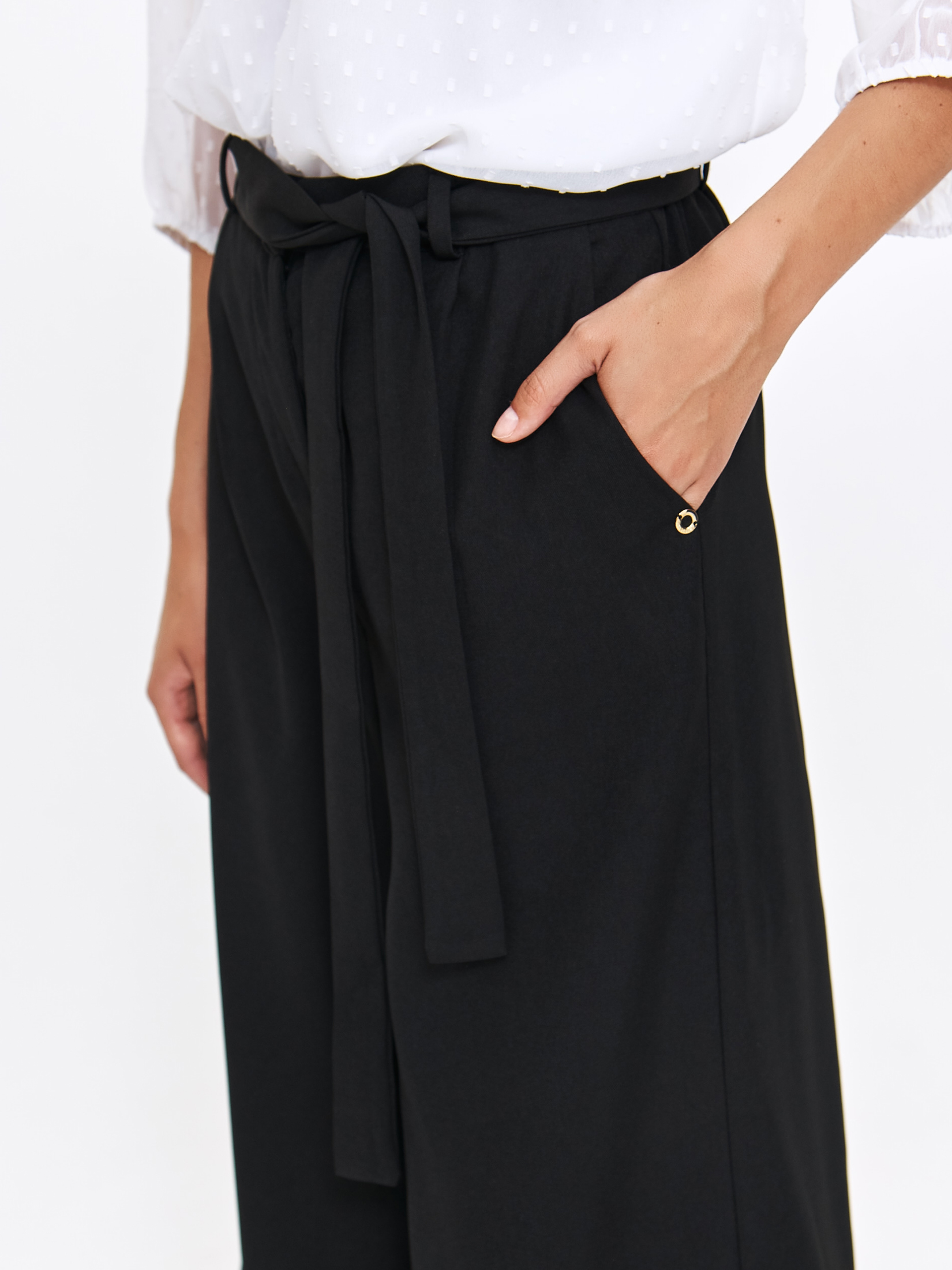 Czarne spodnie culotte