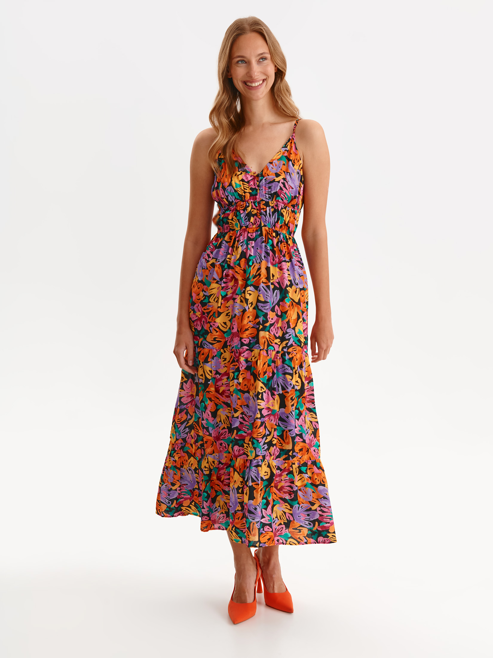 Sukienka maxi w kolorowe kwiaty