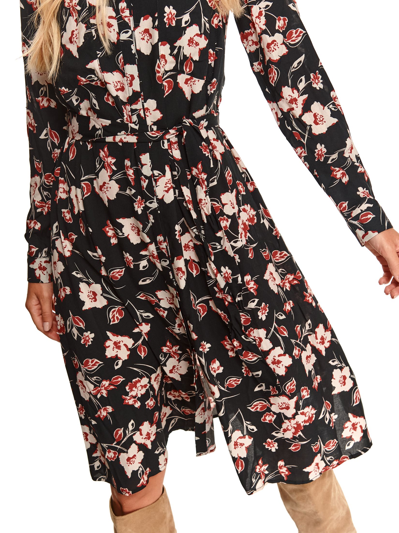 Koszulowa sukienka w kwiaty