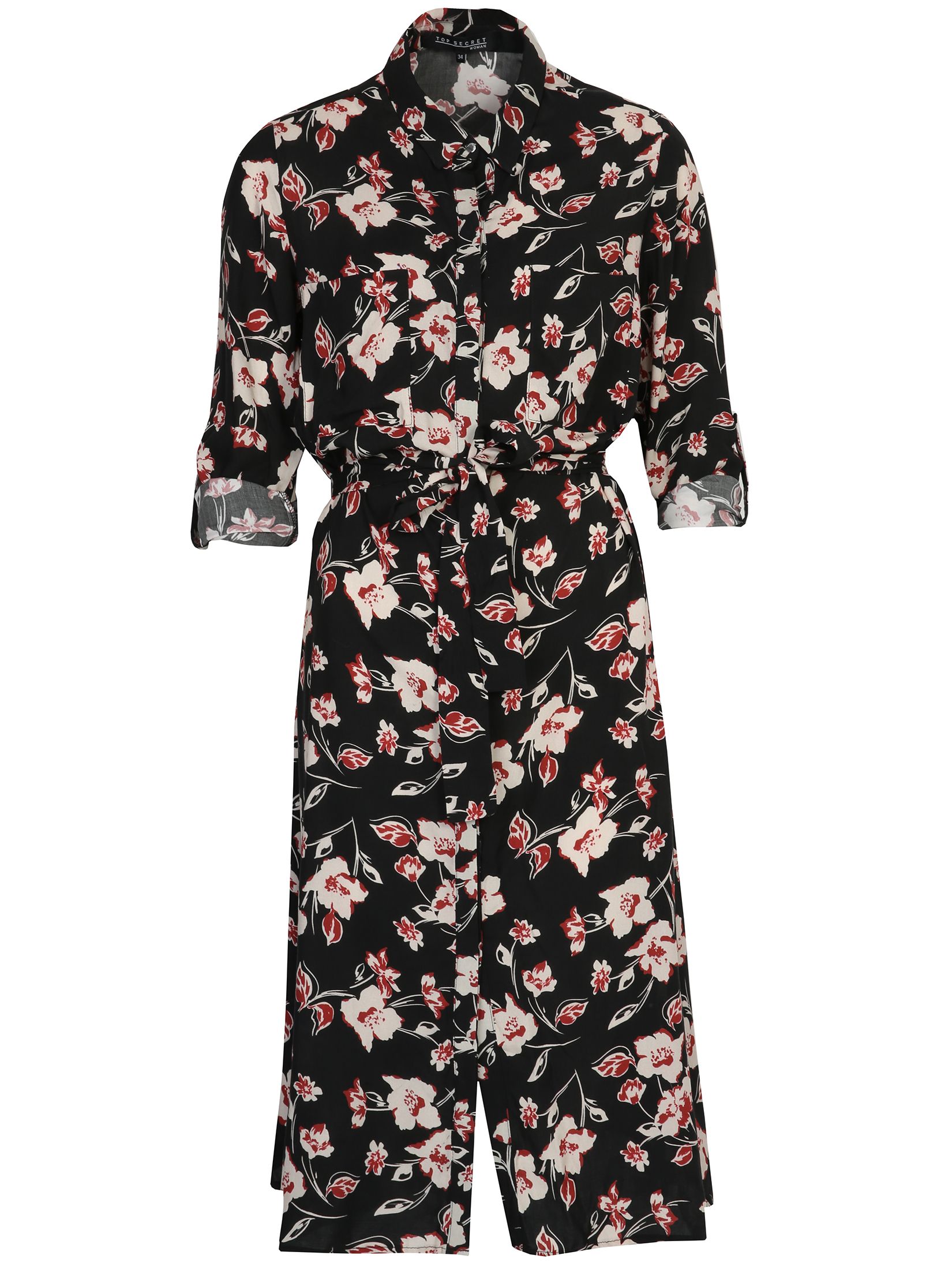 Koszulowa sukienka w kwiaty