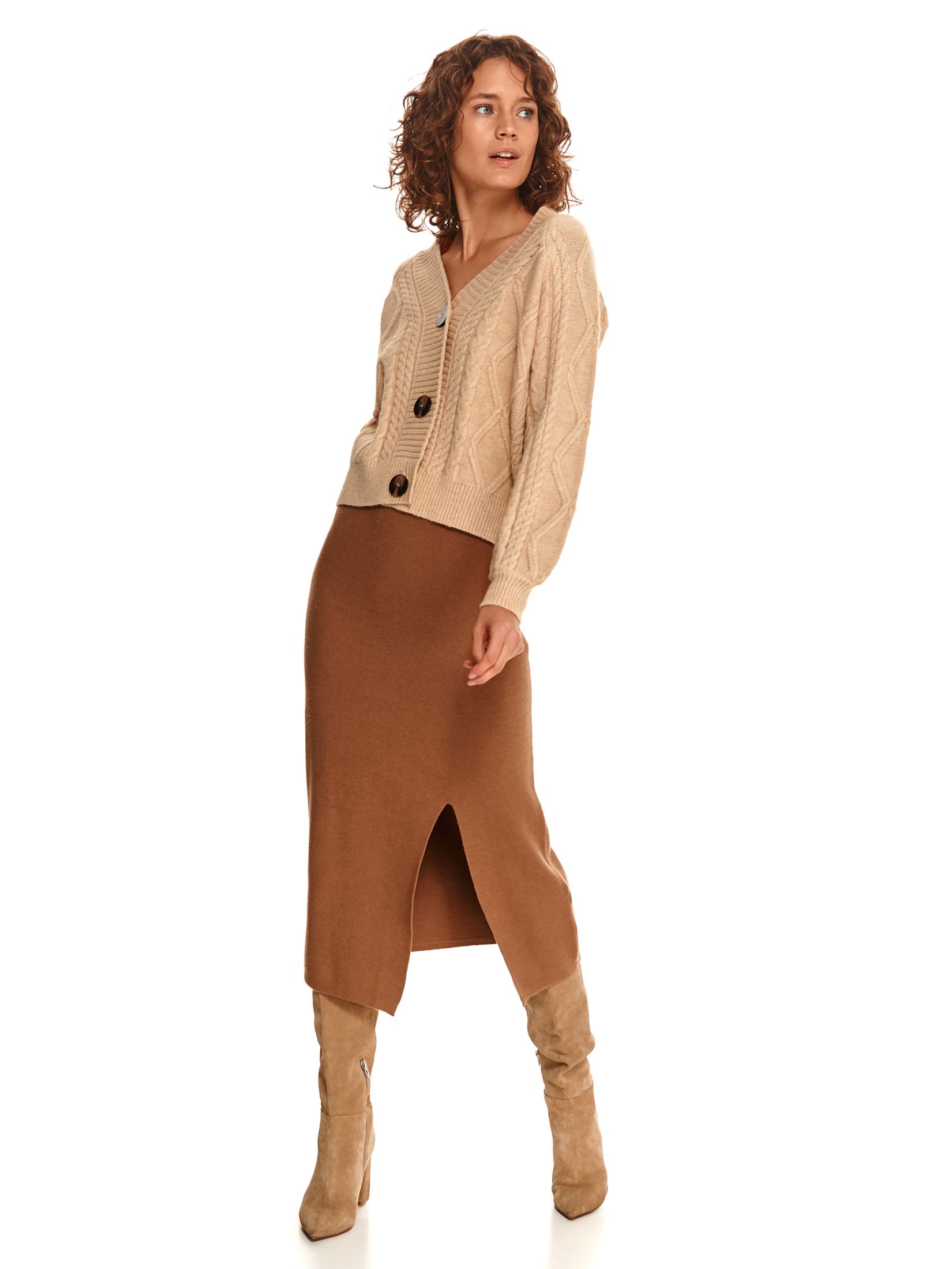 Pudełkowy kardigan z przeplotami