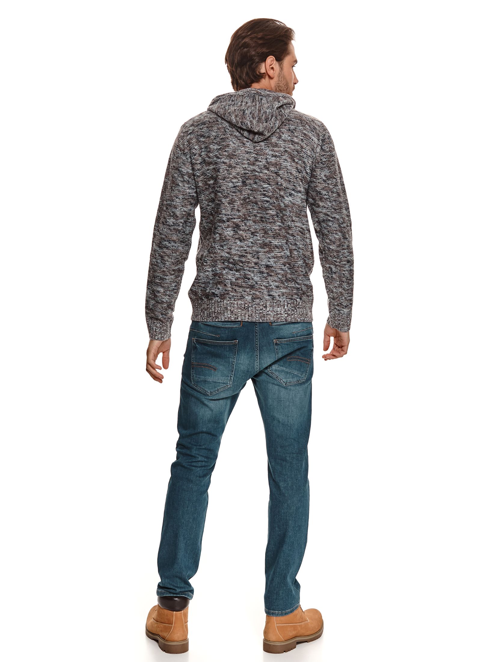 Sweter strukturalny z kapturem