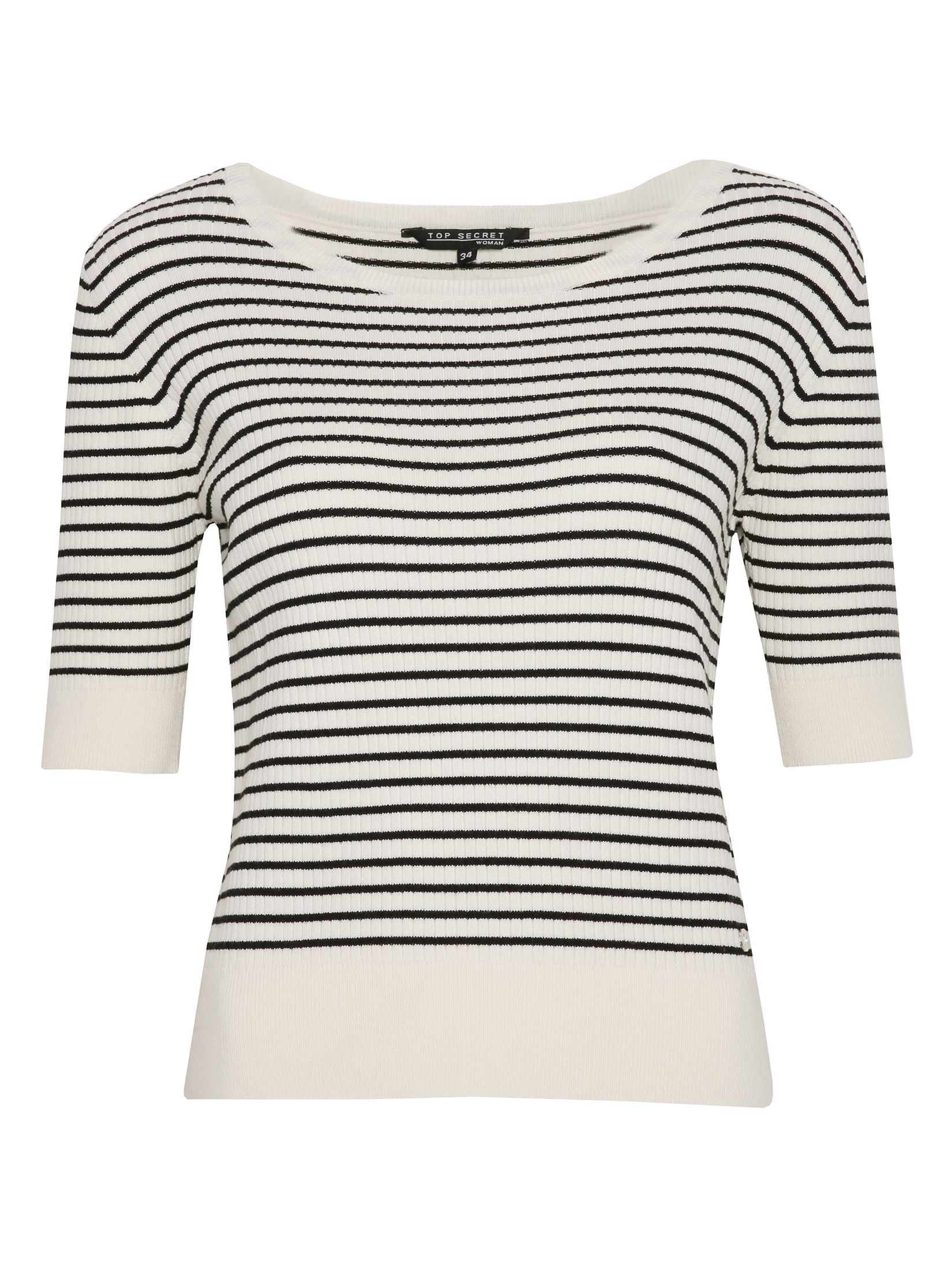 Sweter z rękawem 3/4 w paski