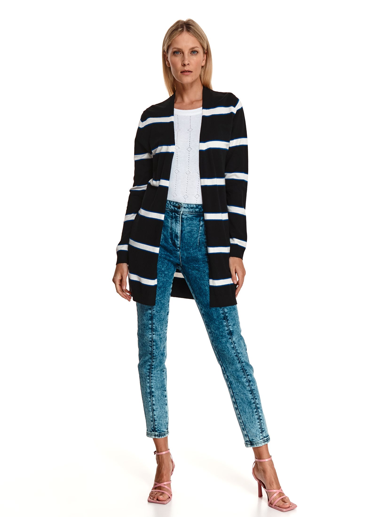 Długi kardigan w pasy