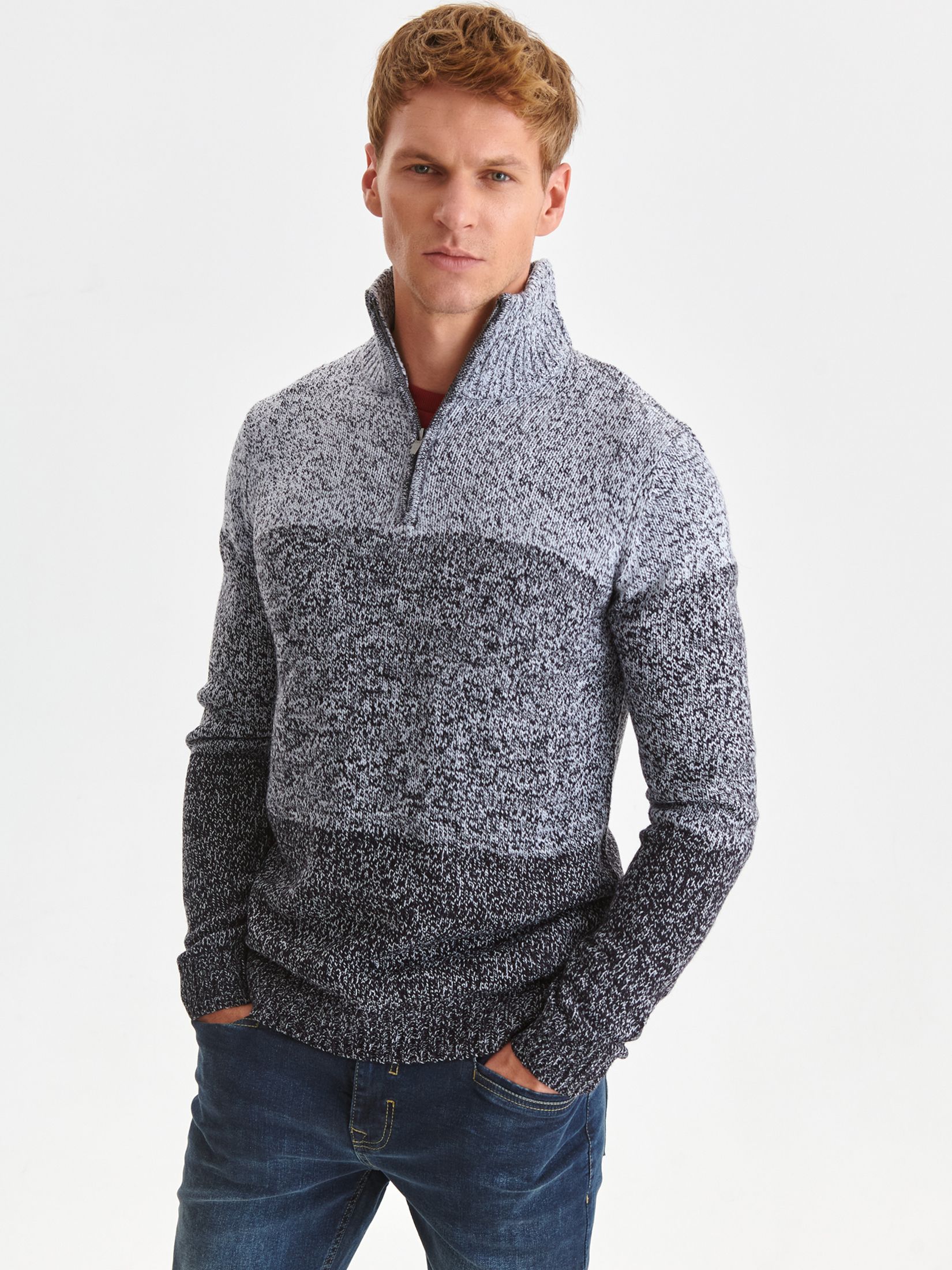 Ciepły sweter na suwak