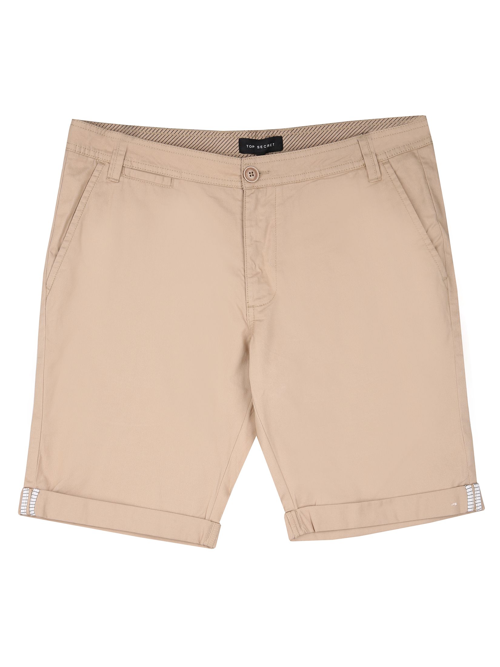 Szorty męskie klasyczne z gładkiej tkaniny