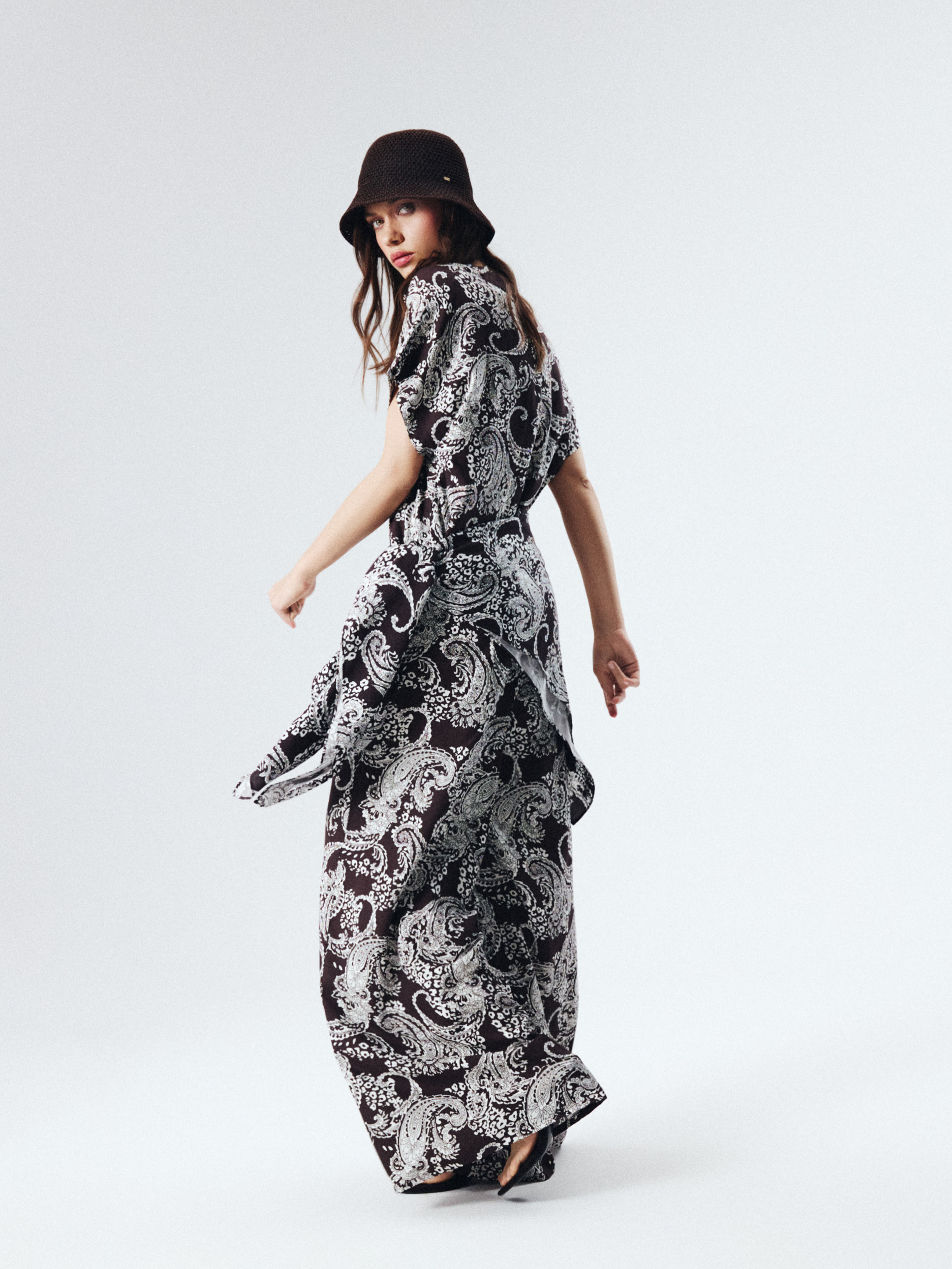 Brązowa bluzka z nadrukiem 