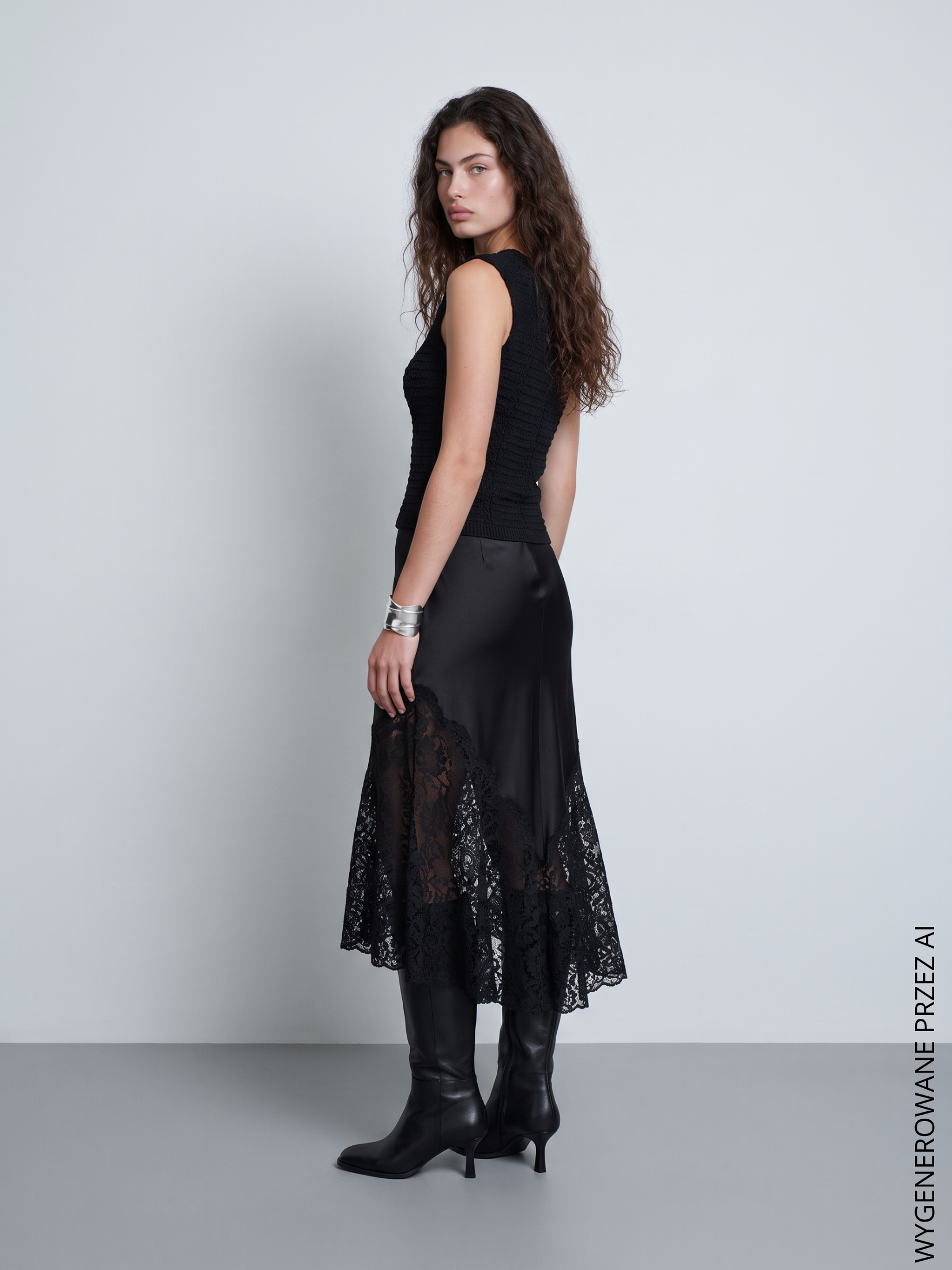 Czarna spódnica midi