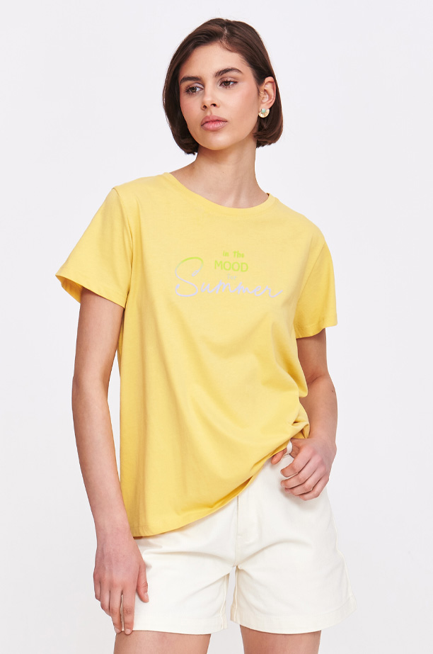 Pastelowy żółty t-shirt