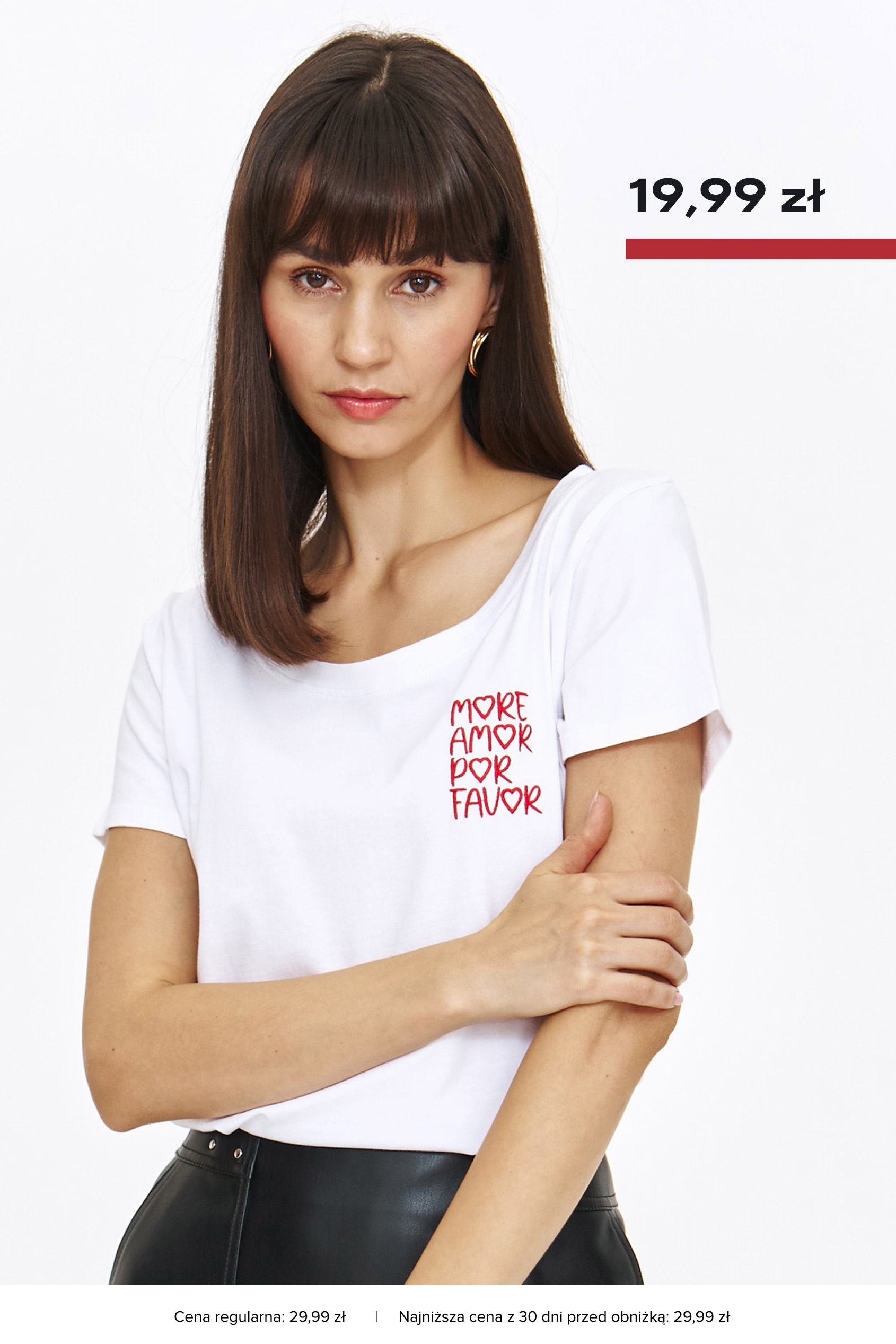 Casualowy top z ozdobnym nadrukiem