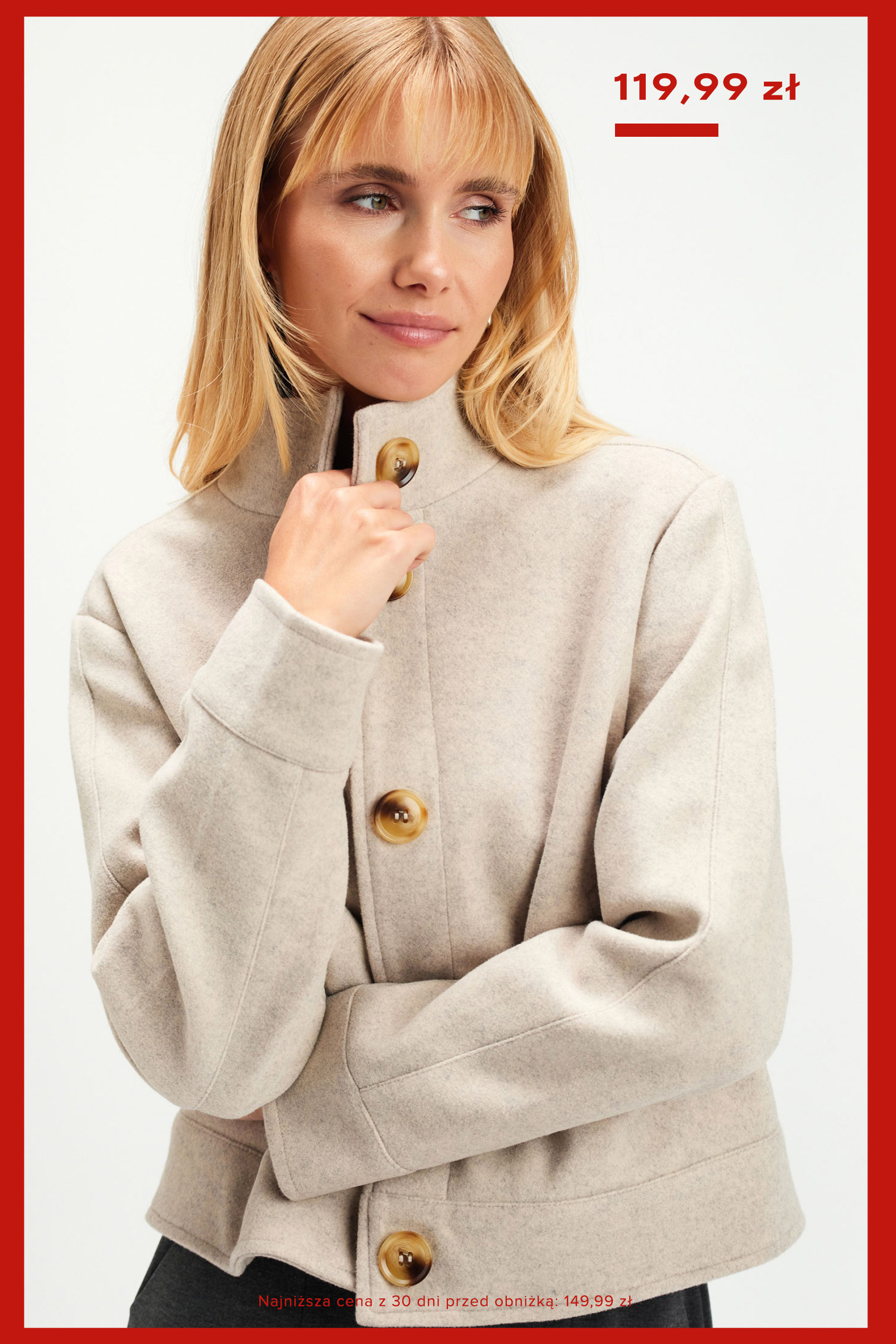 Jasnobeżowa krótka kurtka