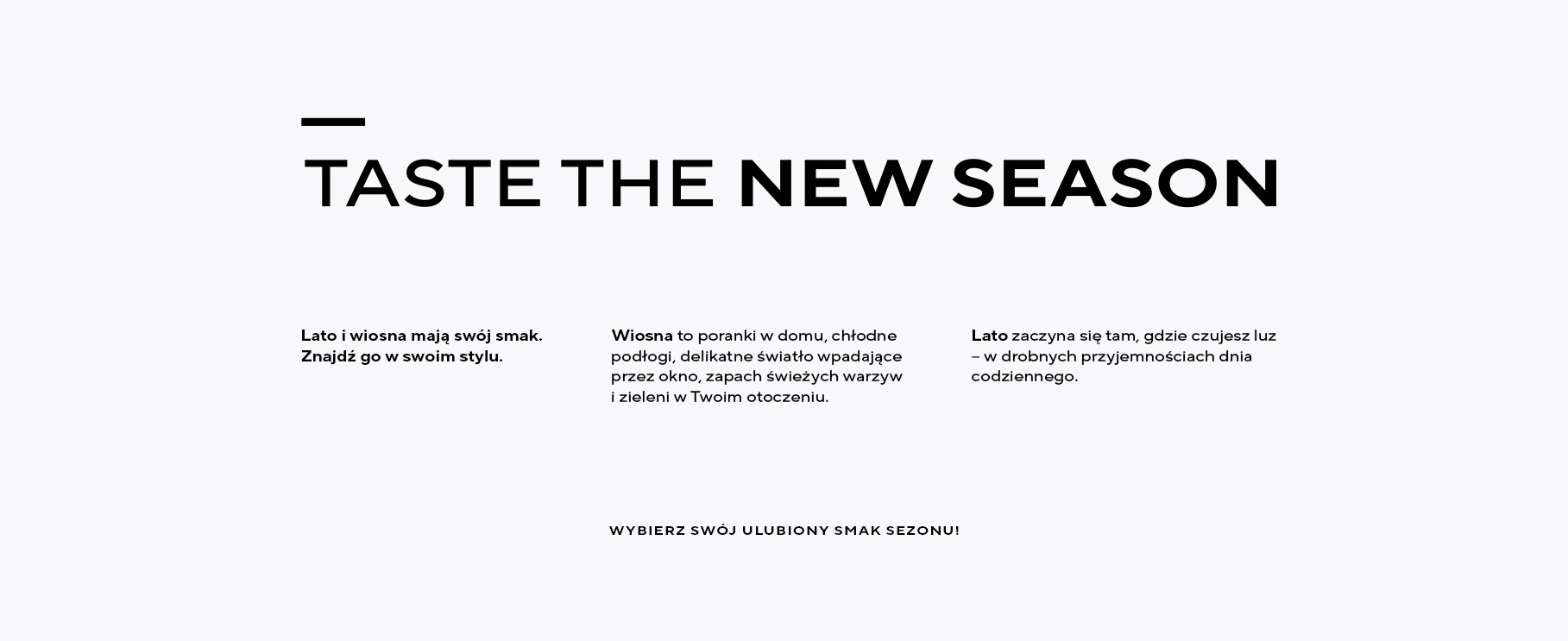 Taste the new season