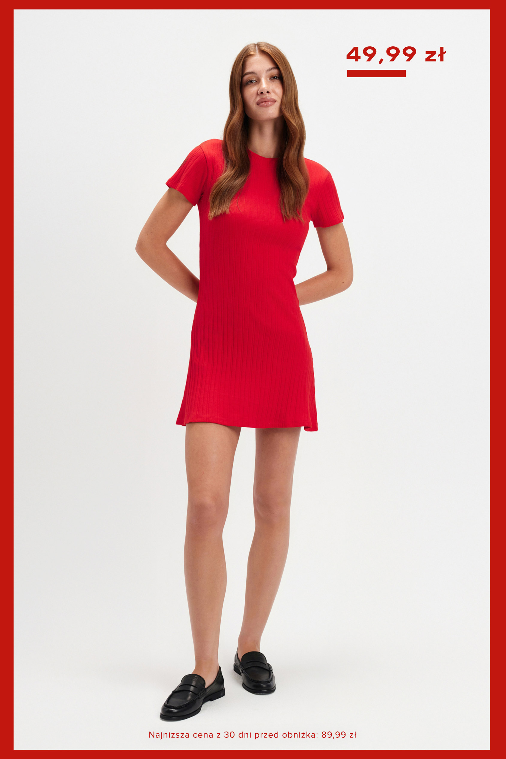 Czerwona sukienka dzianinowa