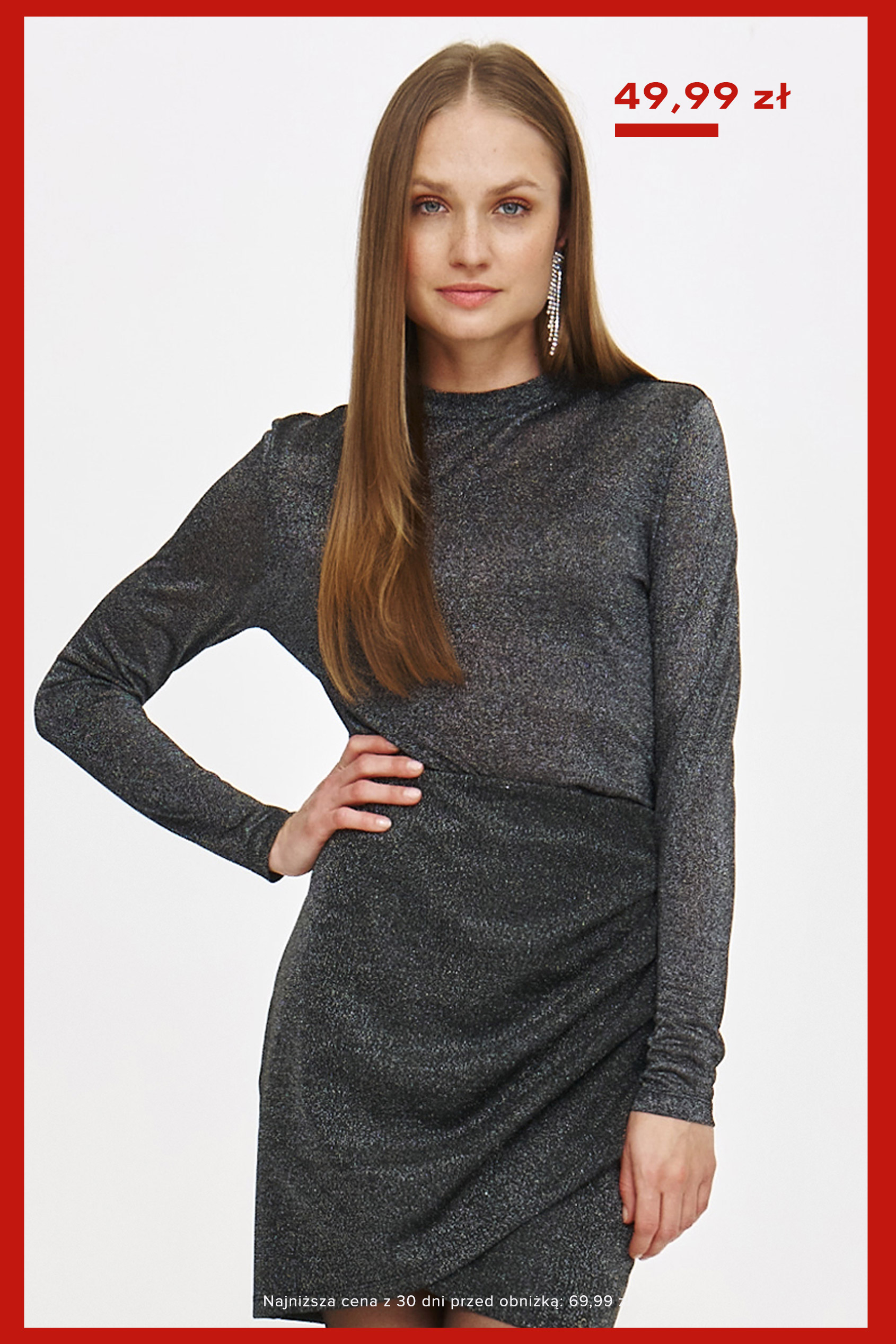 Dopasowany półgolf z połyskująca nitką Dopasowany półgolf z połyskująca nitką