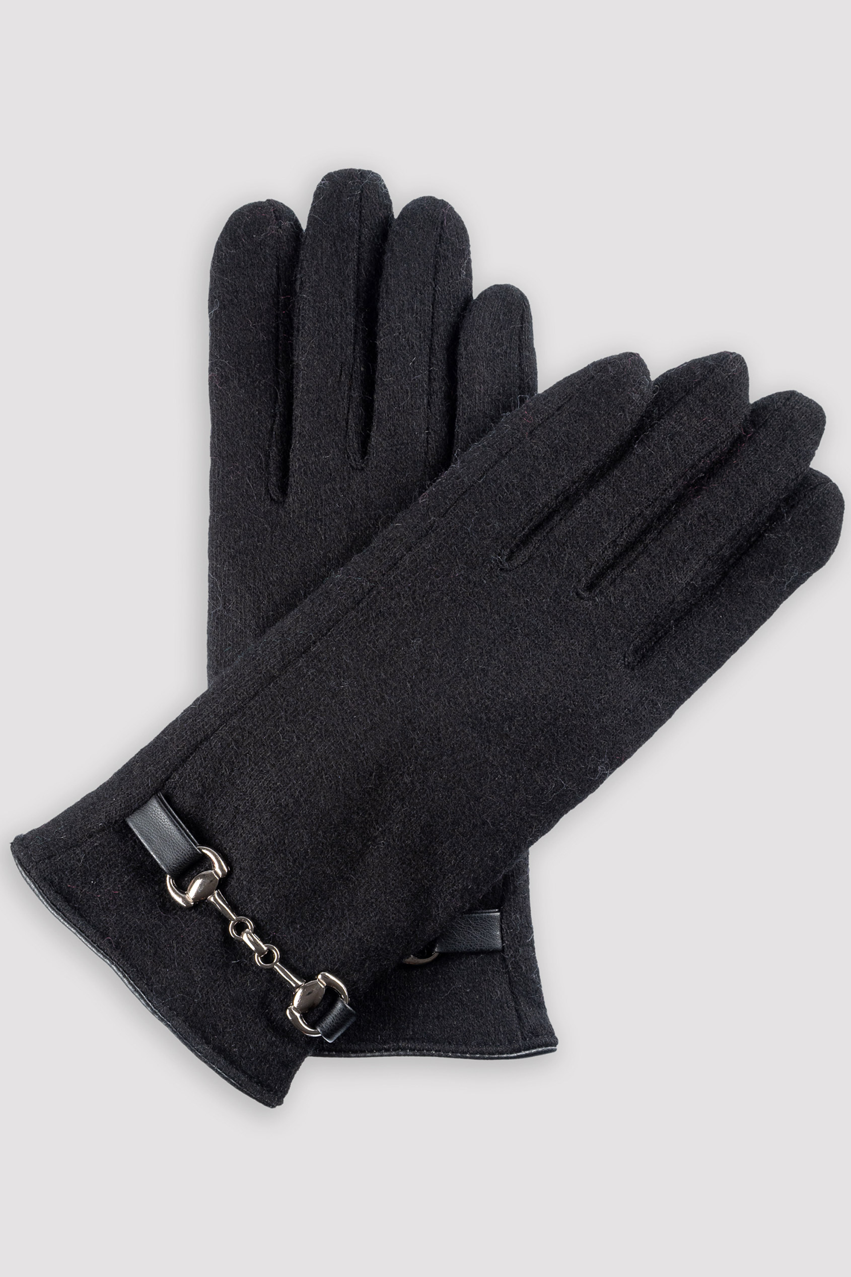 Czarne rękawiczki z wełną Czarne rękawiczki z wełną