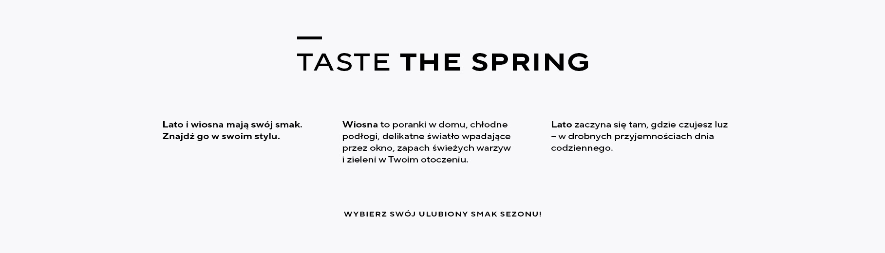 Taste the new season