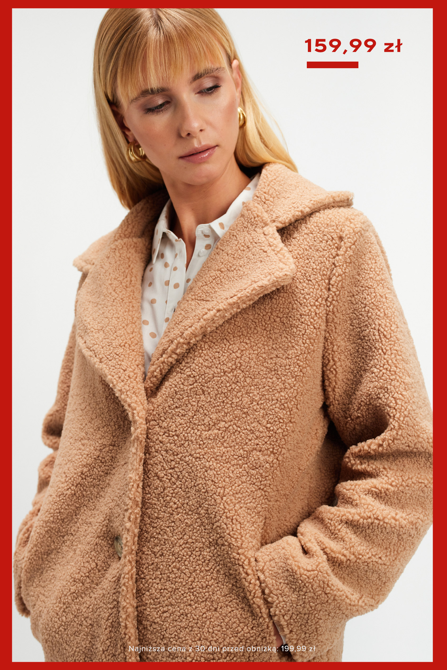 Beżowa kurtka typu miś