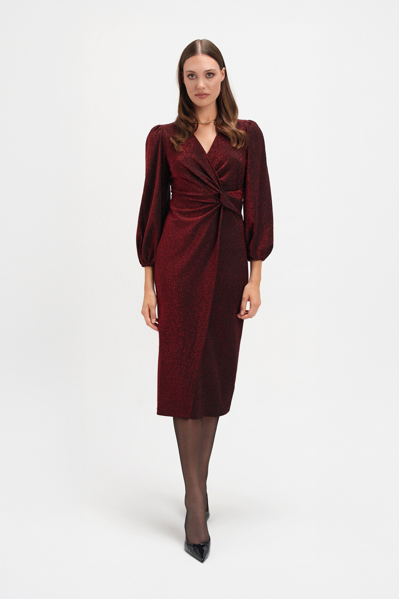 Błyszcząca sukienka w kolorze bordo Błyszcząca sukienka w kolorze bordo