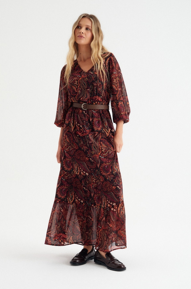 Sukienka maxi z wzorem paisley