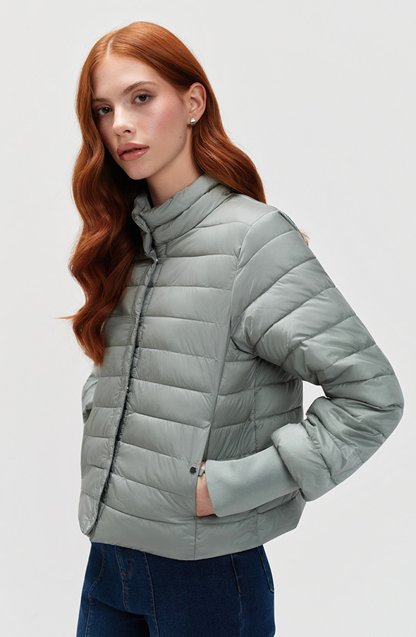 Jasnozielona kurtka z pikowaniem