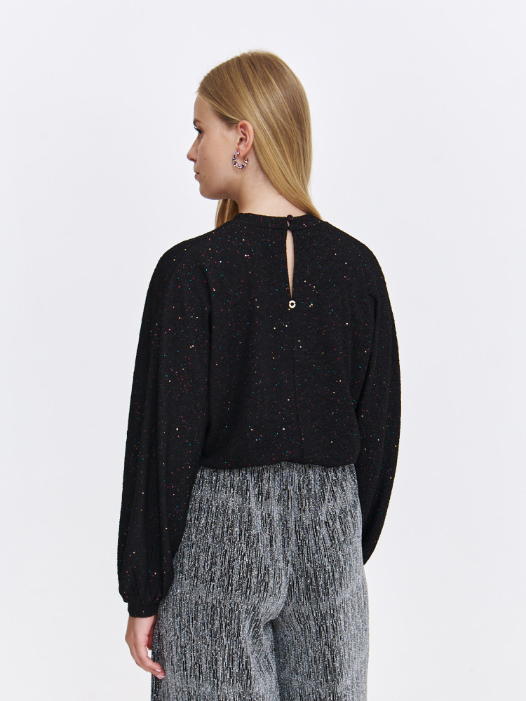 Bluza damska z błyszczącą aplikacją  Bluza damska z błyszczącą aplikacją