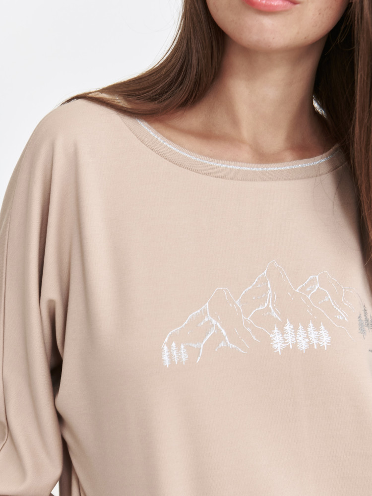 Luźna bluza z błyszczącym nadrukiem Luźna bluza z błyszczącym nadrukiem