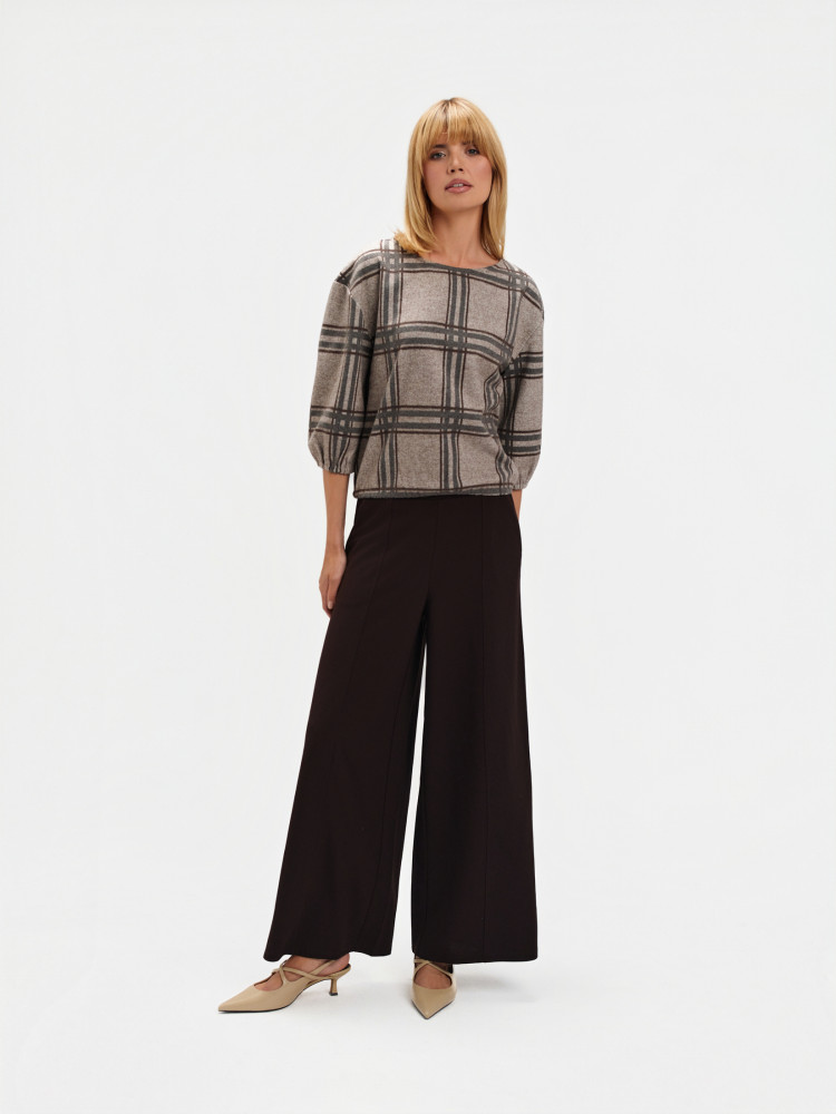 Bluza w kratę z krótkim rękawem